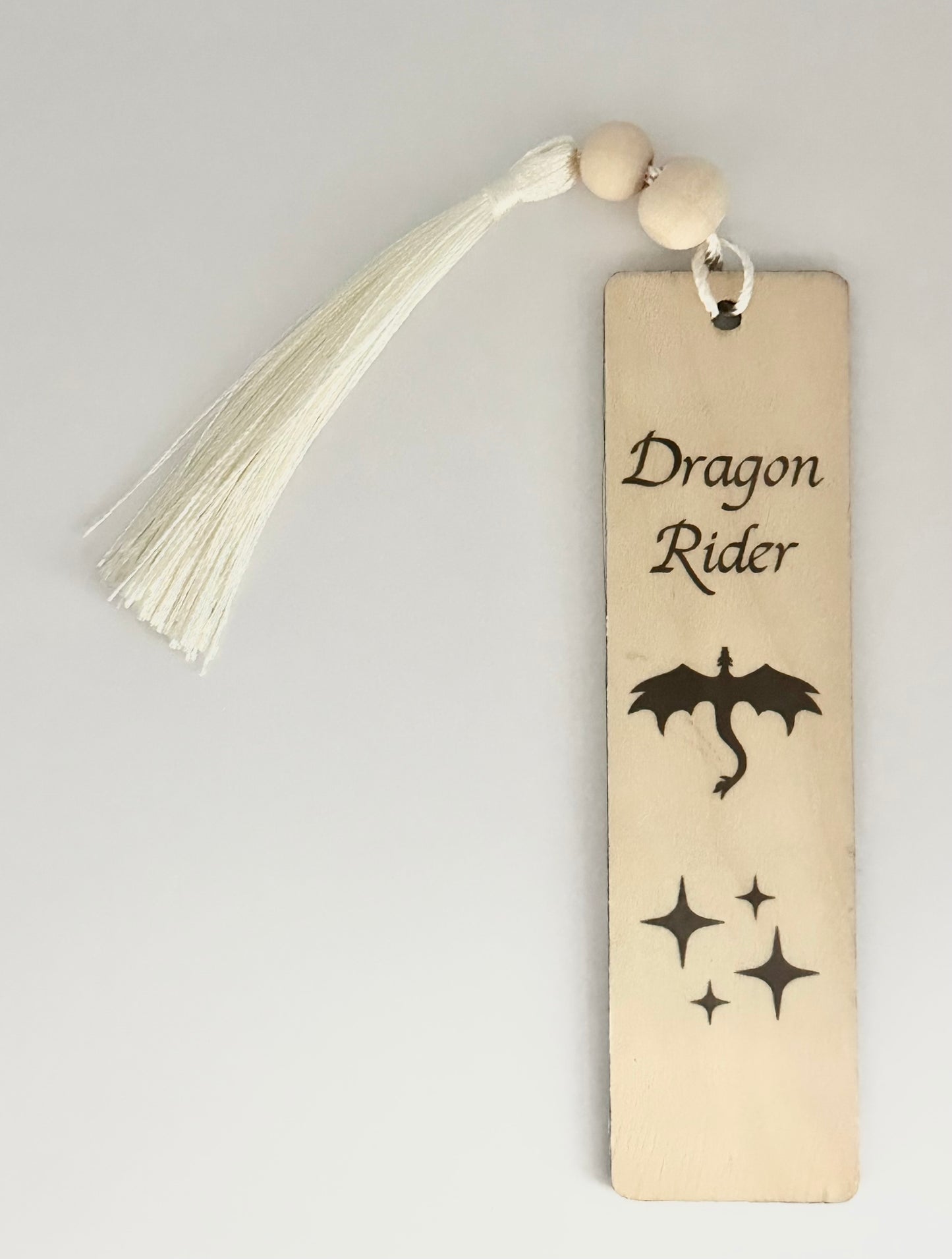 Dragon Rider - Wood Bookmark - (Linen)