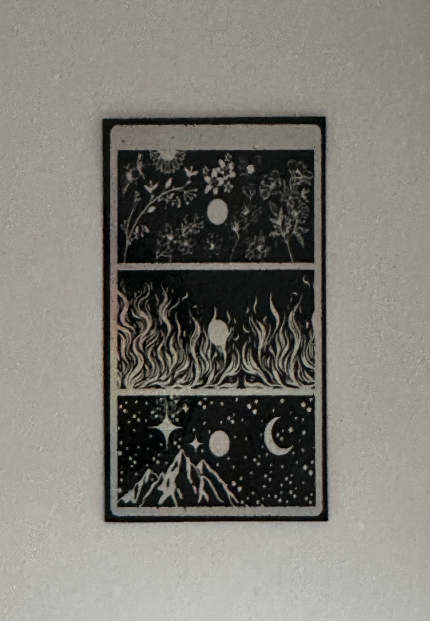 Flowers, Flames & A Night Sky - Foil Bookmark - (Silver Holographic)