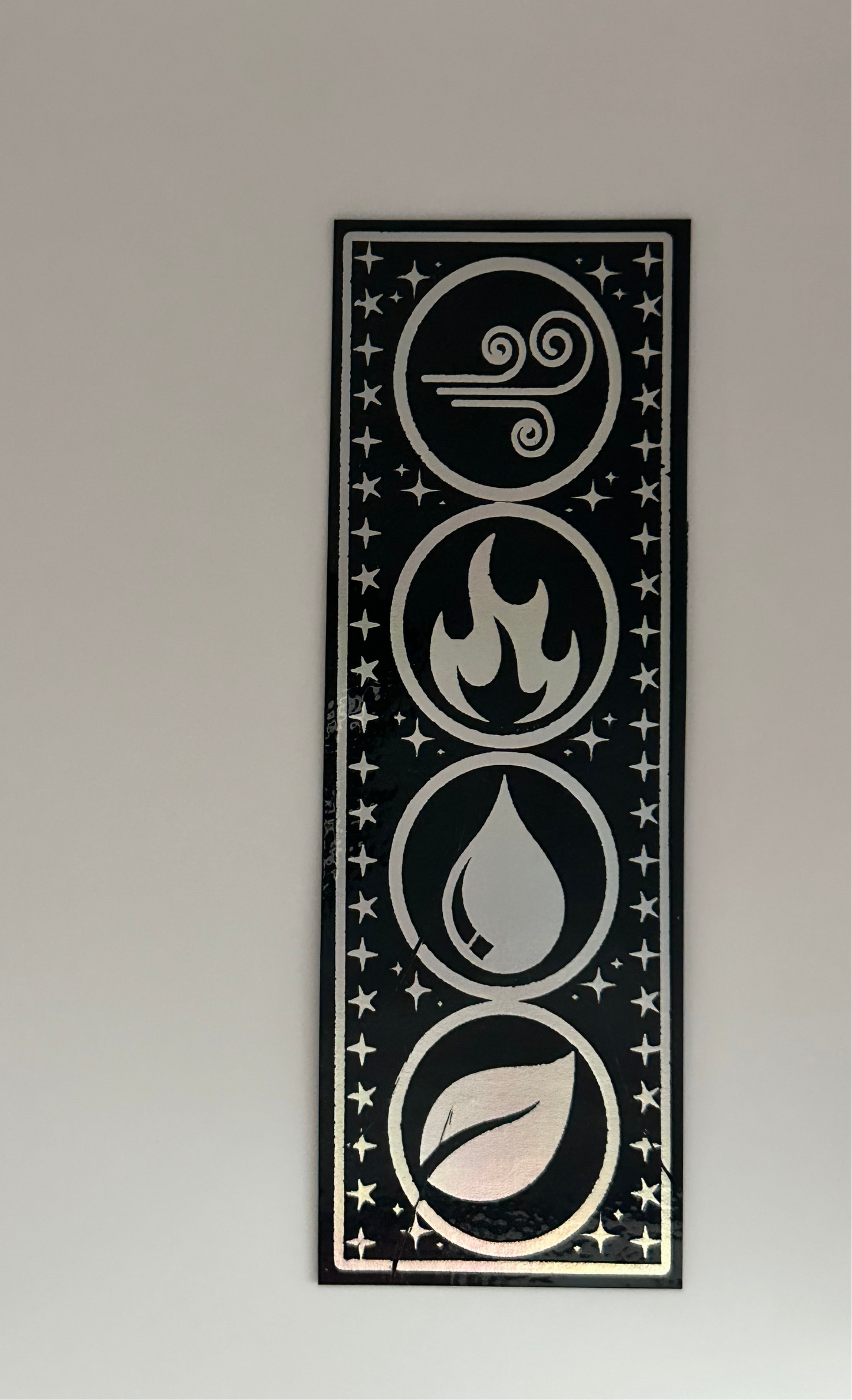 Air, Fire, Water, Earth - Foil Bookmark - (Silver Holographic)