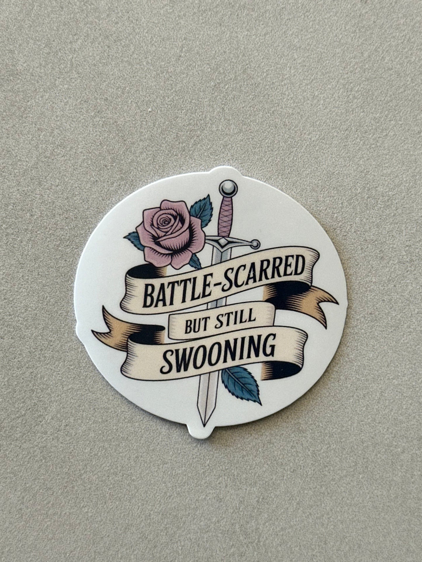 Battle-Scarred But Still Swooning - Sticker