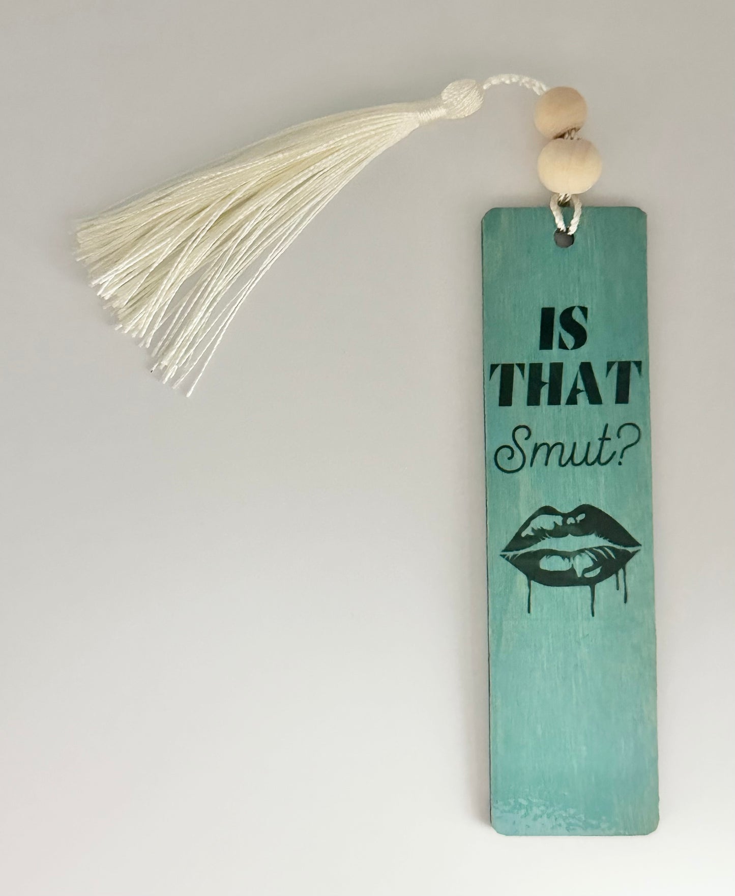 Is That Smut? Wood Bookmark - (Antique Aqua)