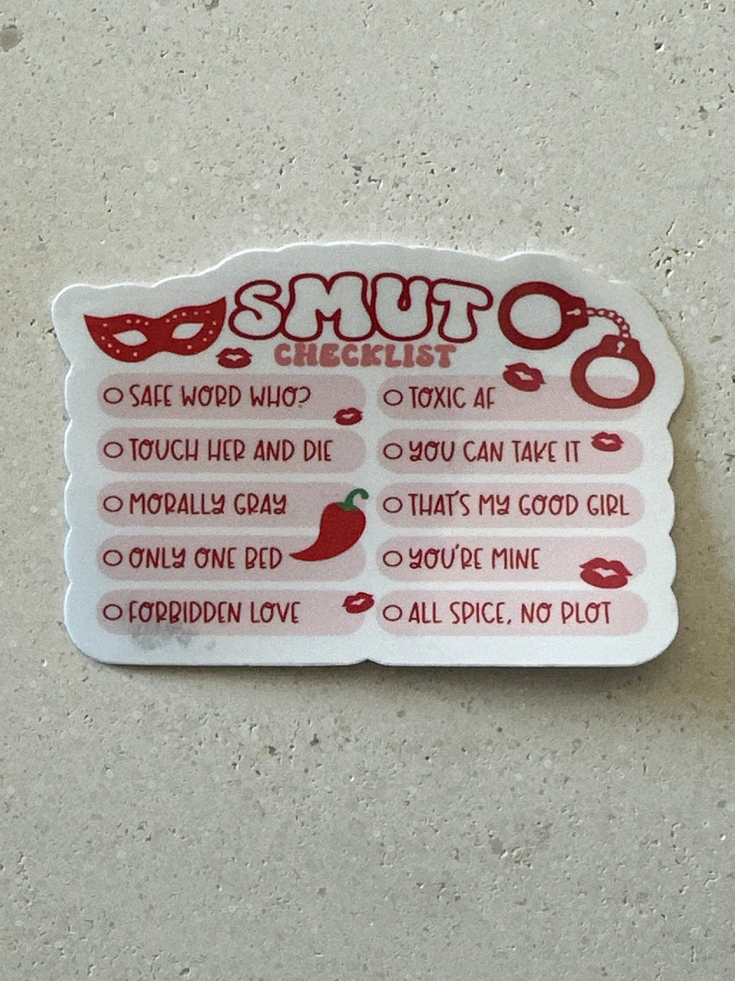 Smut Checklist - Sticker