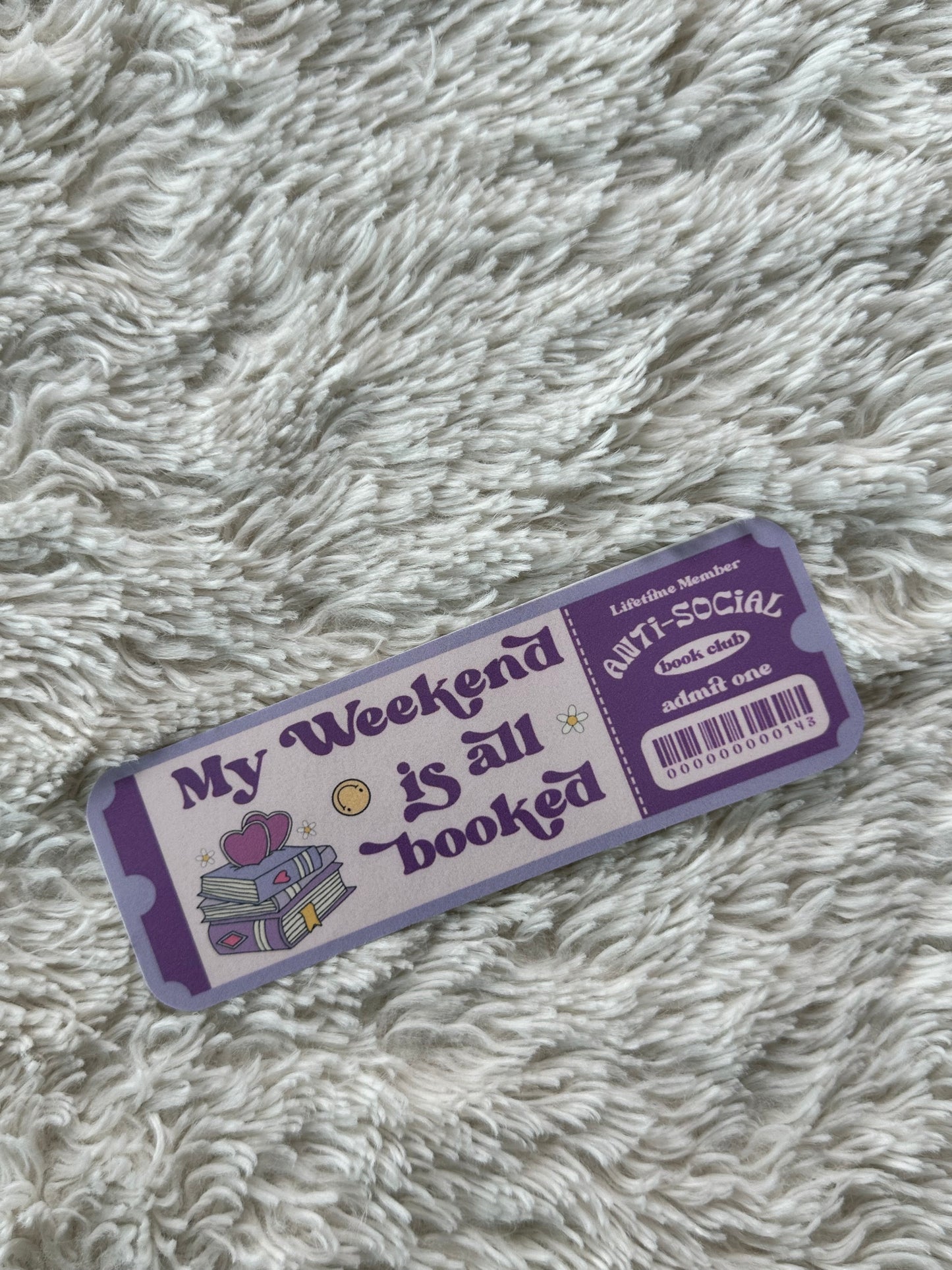 Anti Social Book Club Ticket - Bookmark (Purple)