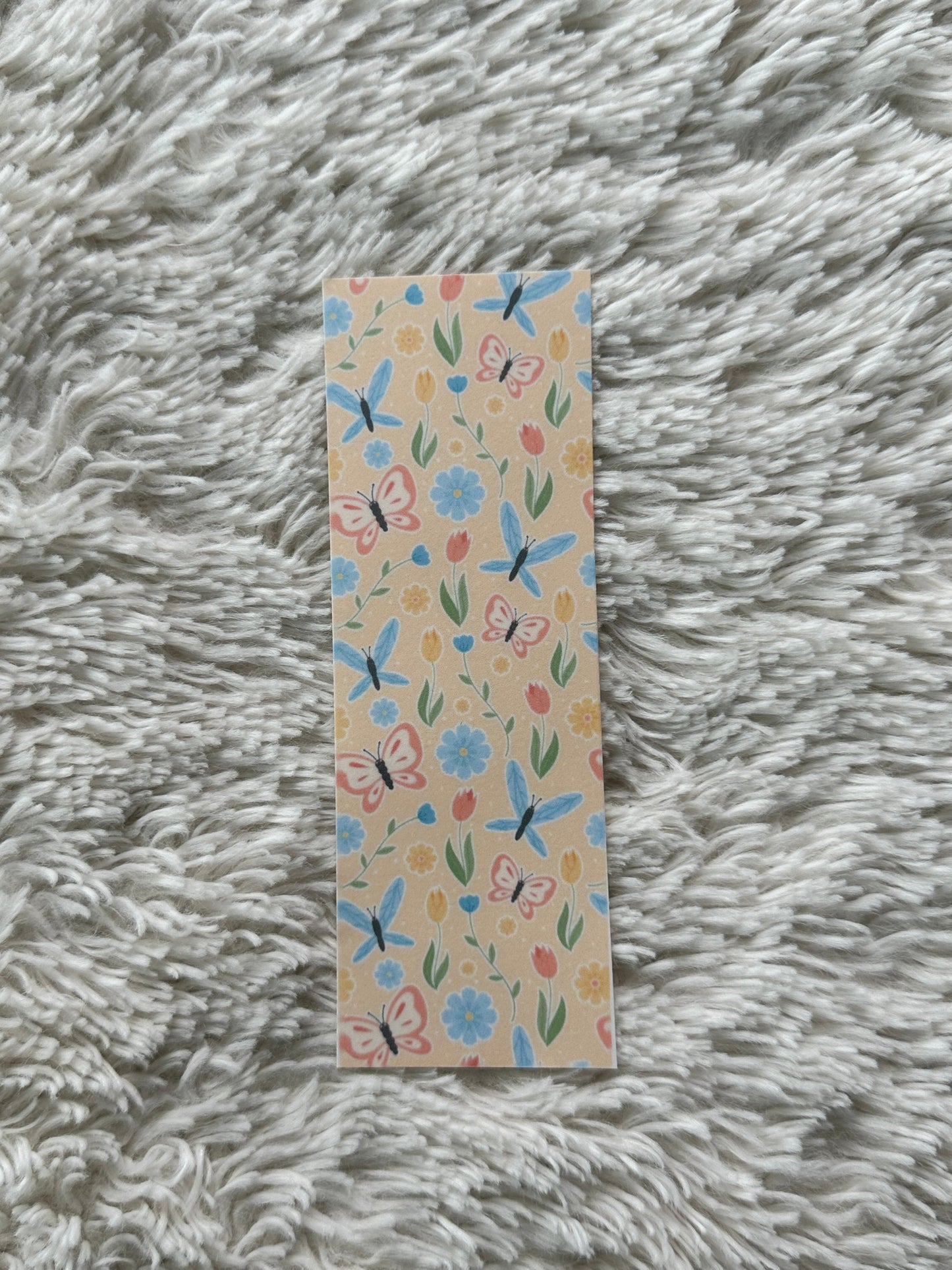 Butterflies & Flowers (Yellow BG) - Bookmark