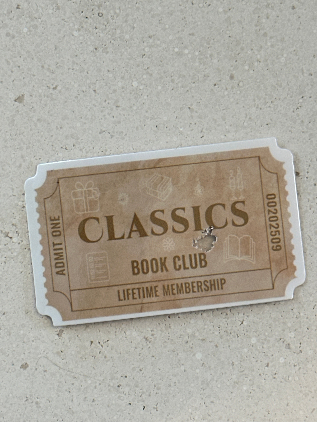Classics Book Club Ticket - Sticker