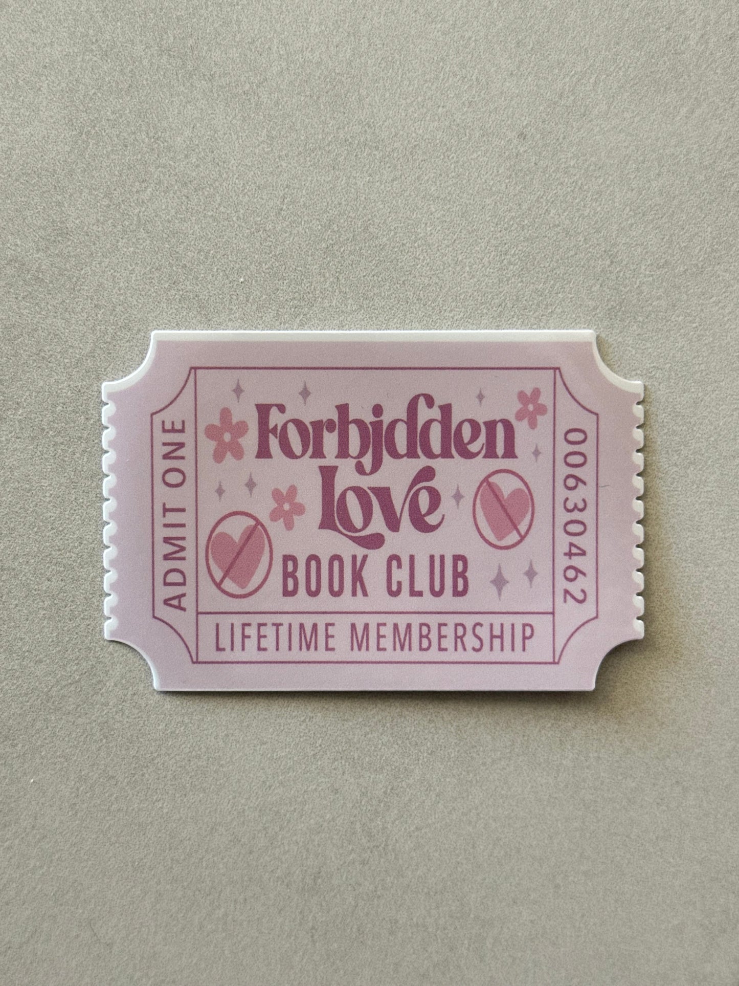 Forbidden Love Book Club Ticket - Sticker