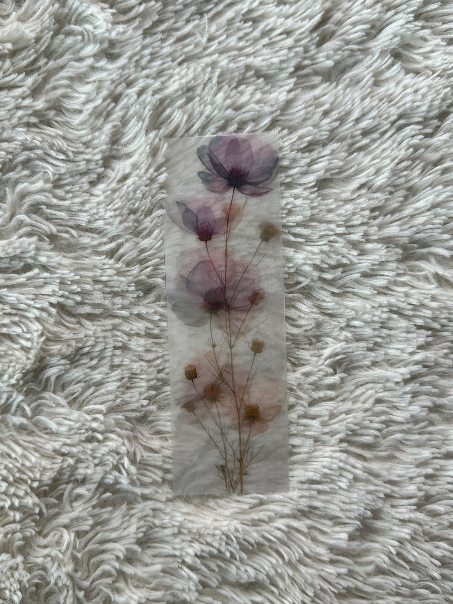 Water Colour Flowers - Vellum Paper Bookmark (15)