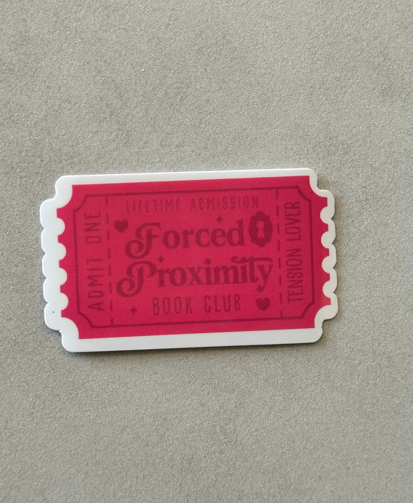Forced Proximity Book Club Ticket - Dark - Sticker