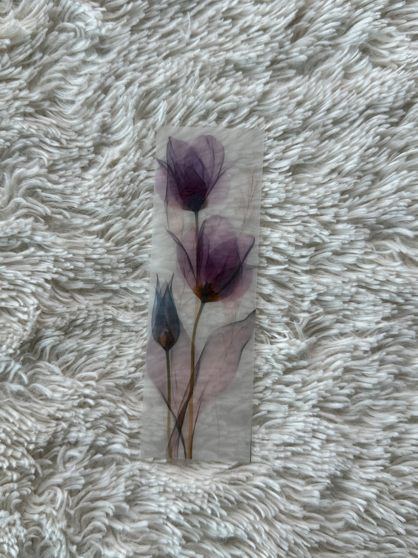 Water Colour Flowers - Vellum Paper Bookmark (6)
