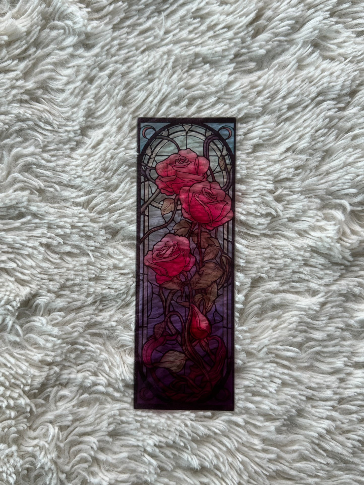 Stained Glass Style Rose - Bookmark (1)