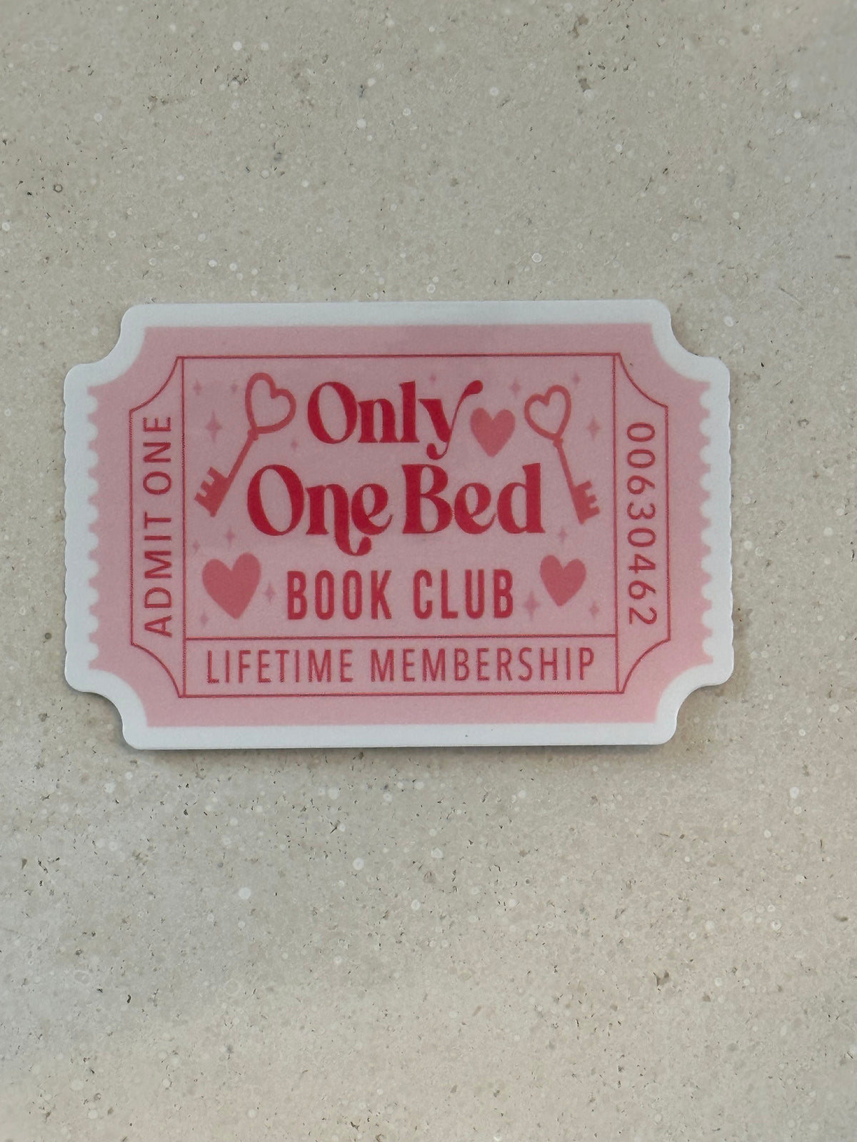 Only One Bed Book Club Trope Ticket - Sticker