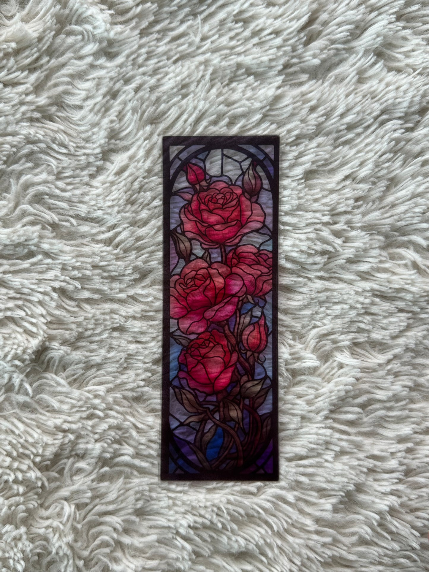 Stained Glass Style Rose - Bookmark (19)