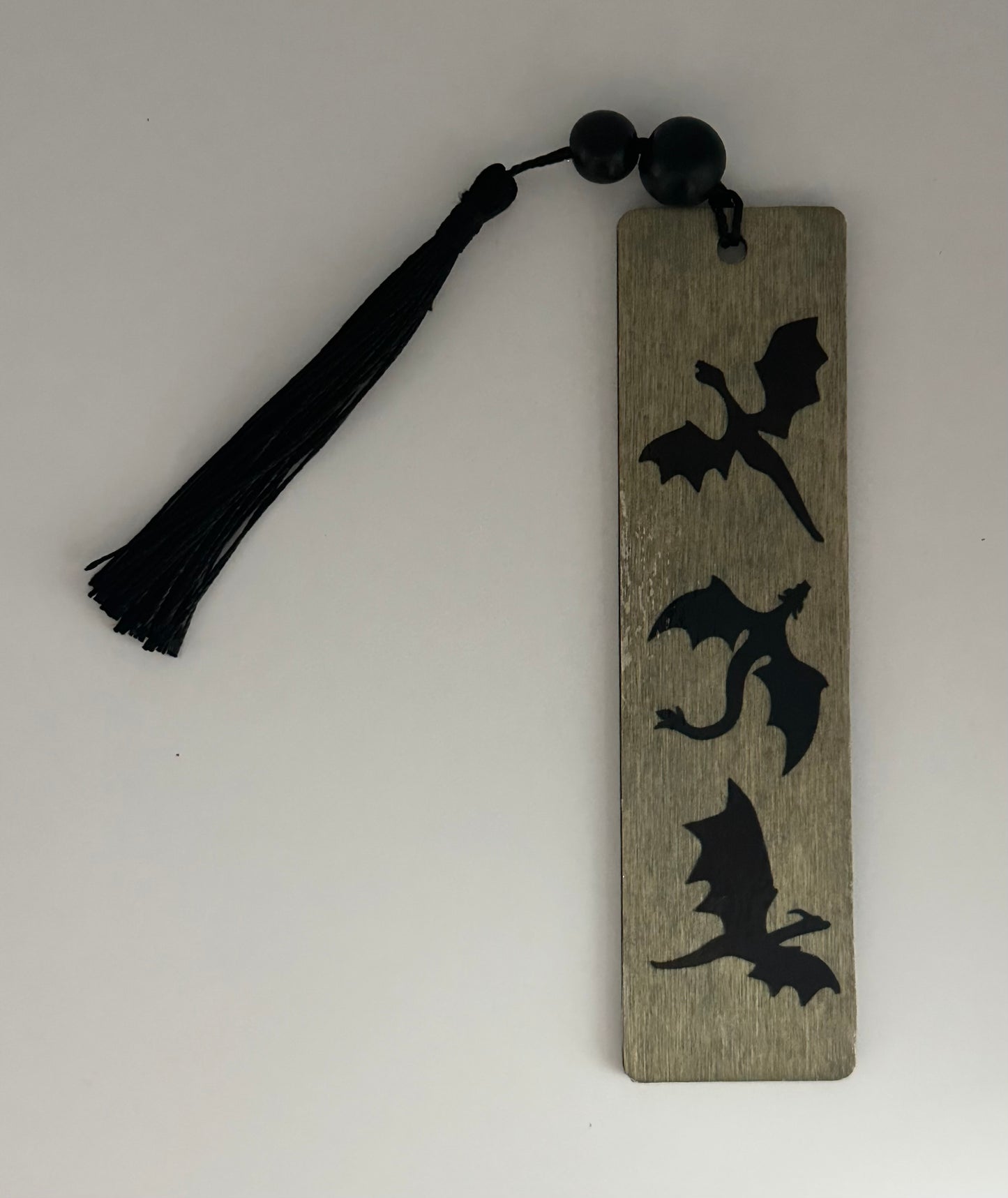 Dragons - Wood Bookmark - (Weathered Grey)