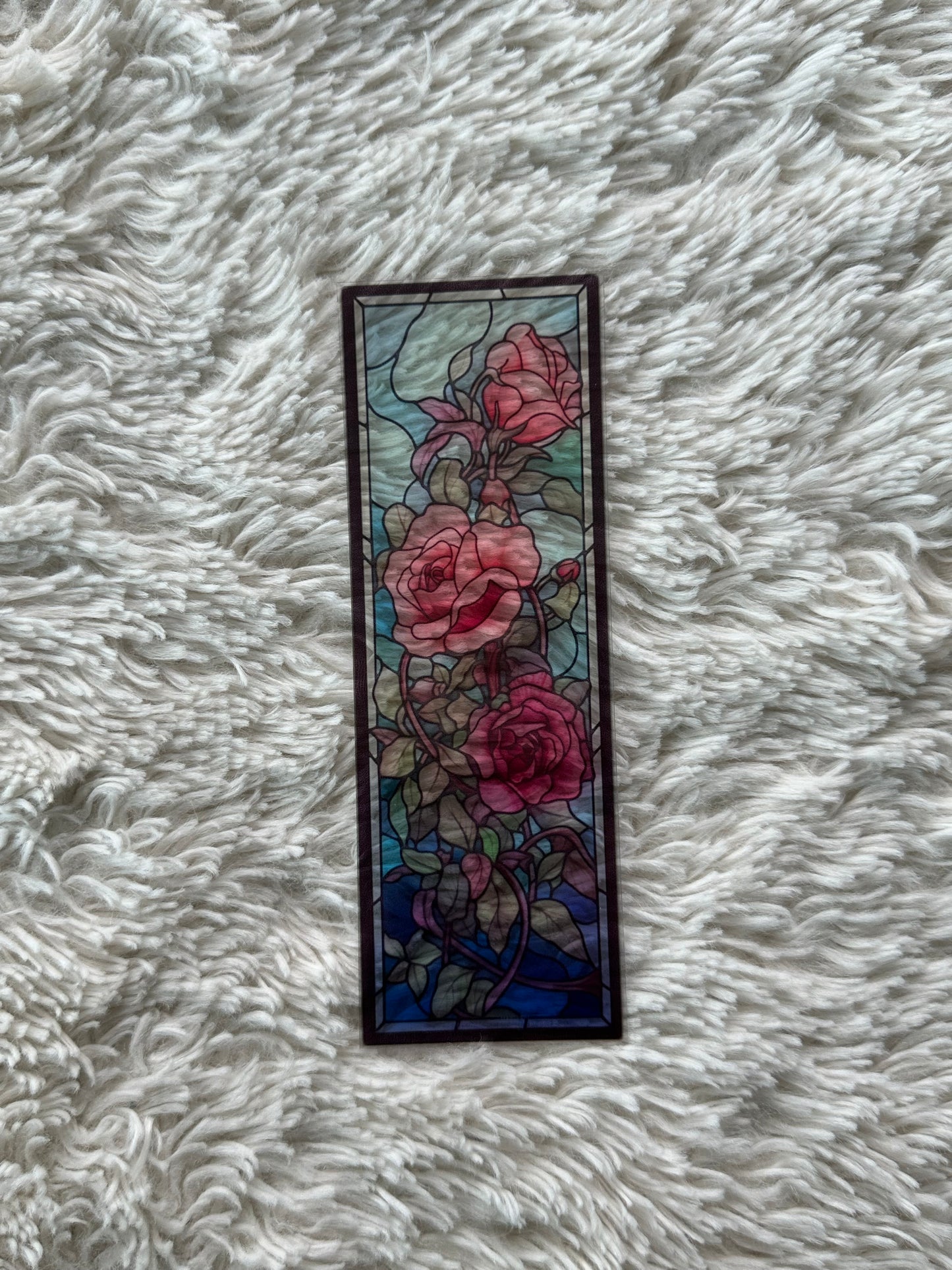 Stained Glass Style Rose - Bookmark (4)