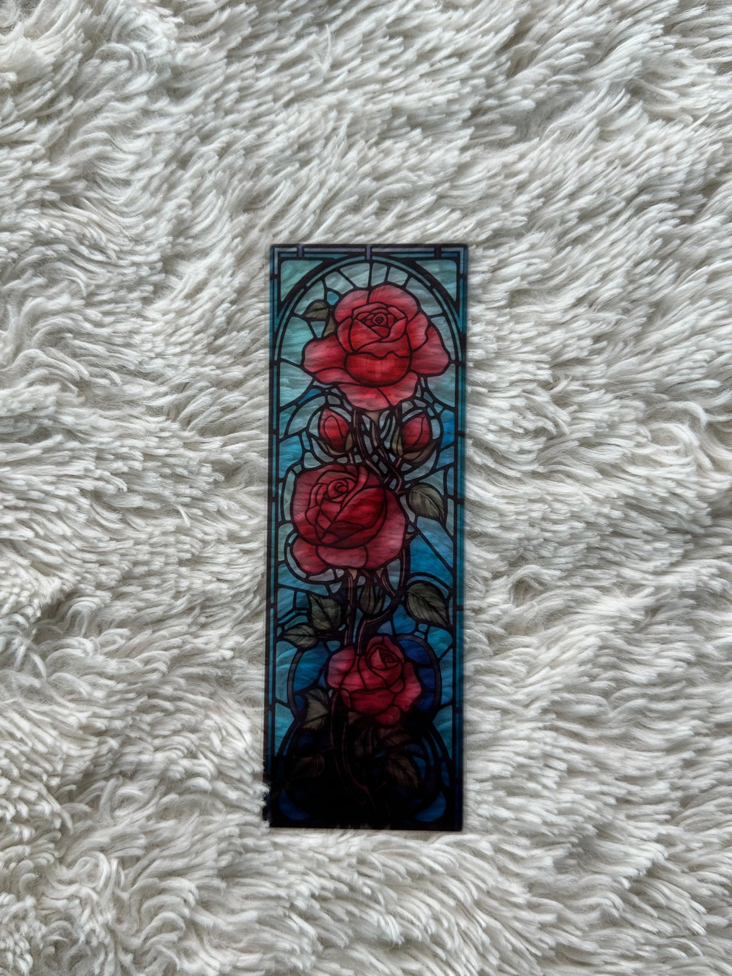 Stained Glass Style Rose - Bookmark (5)