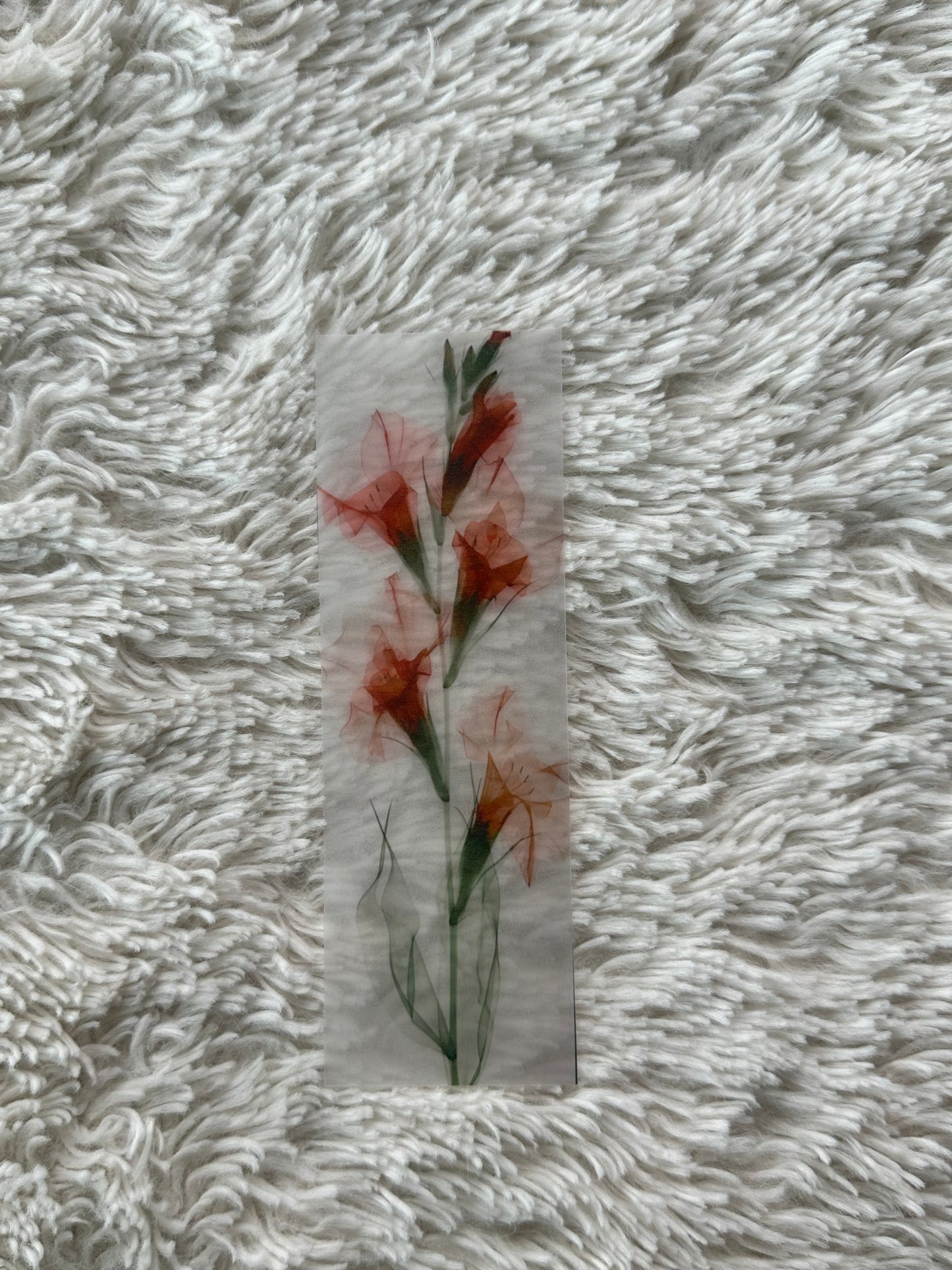Water Colour Flowers - Vellum Paper Bookmark (17)