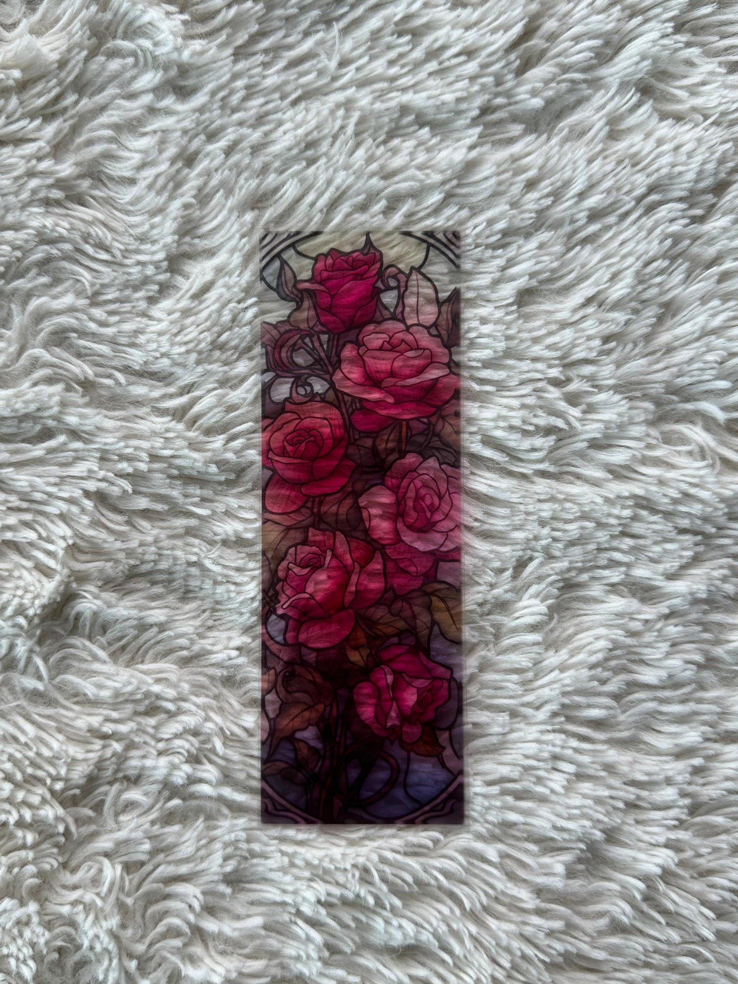 Stained Glass Style Rose - Bookmark (8)