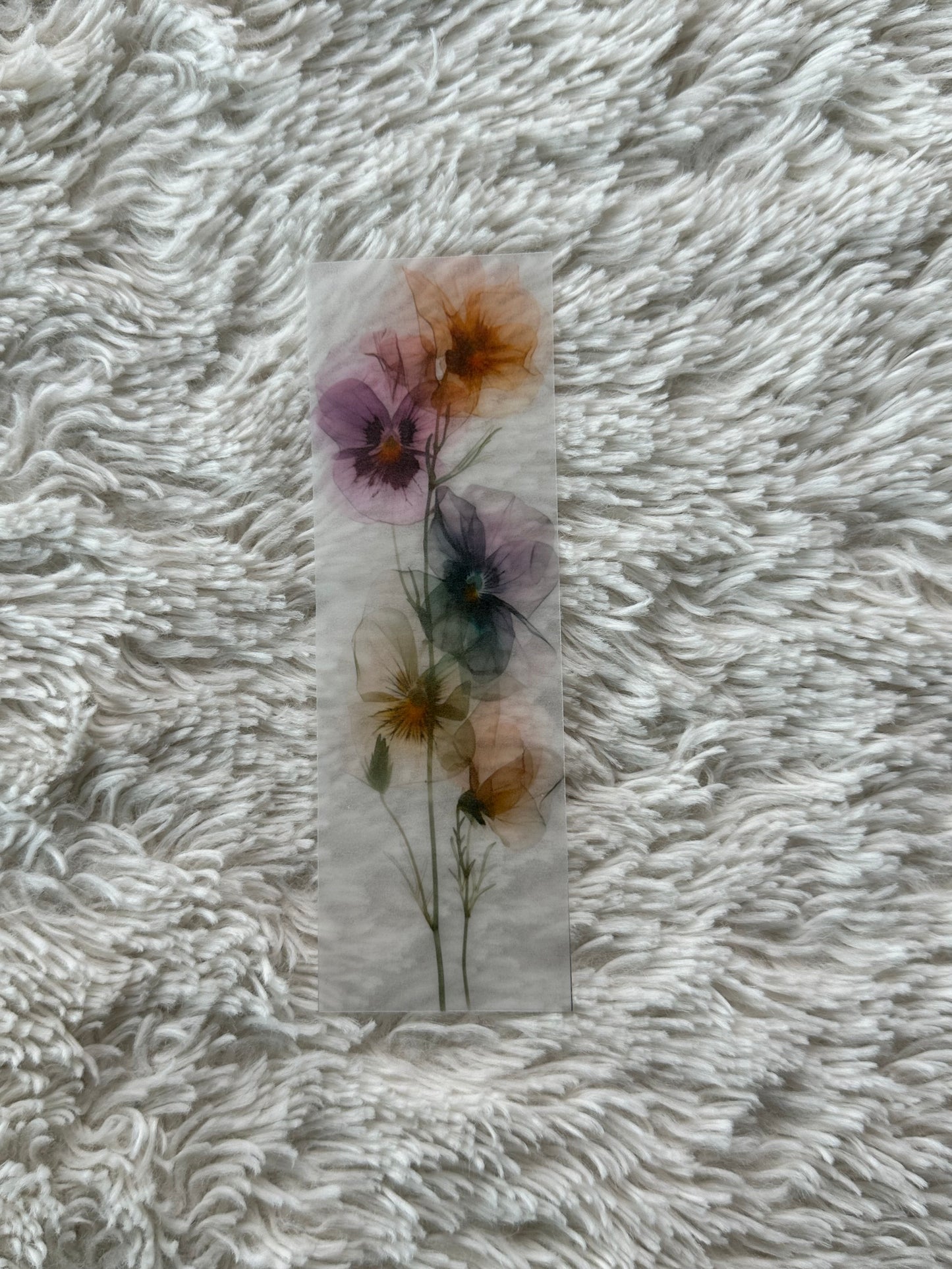 Water Colour Flowers - Vellum Paper Bookmark (14)