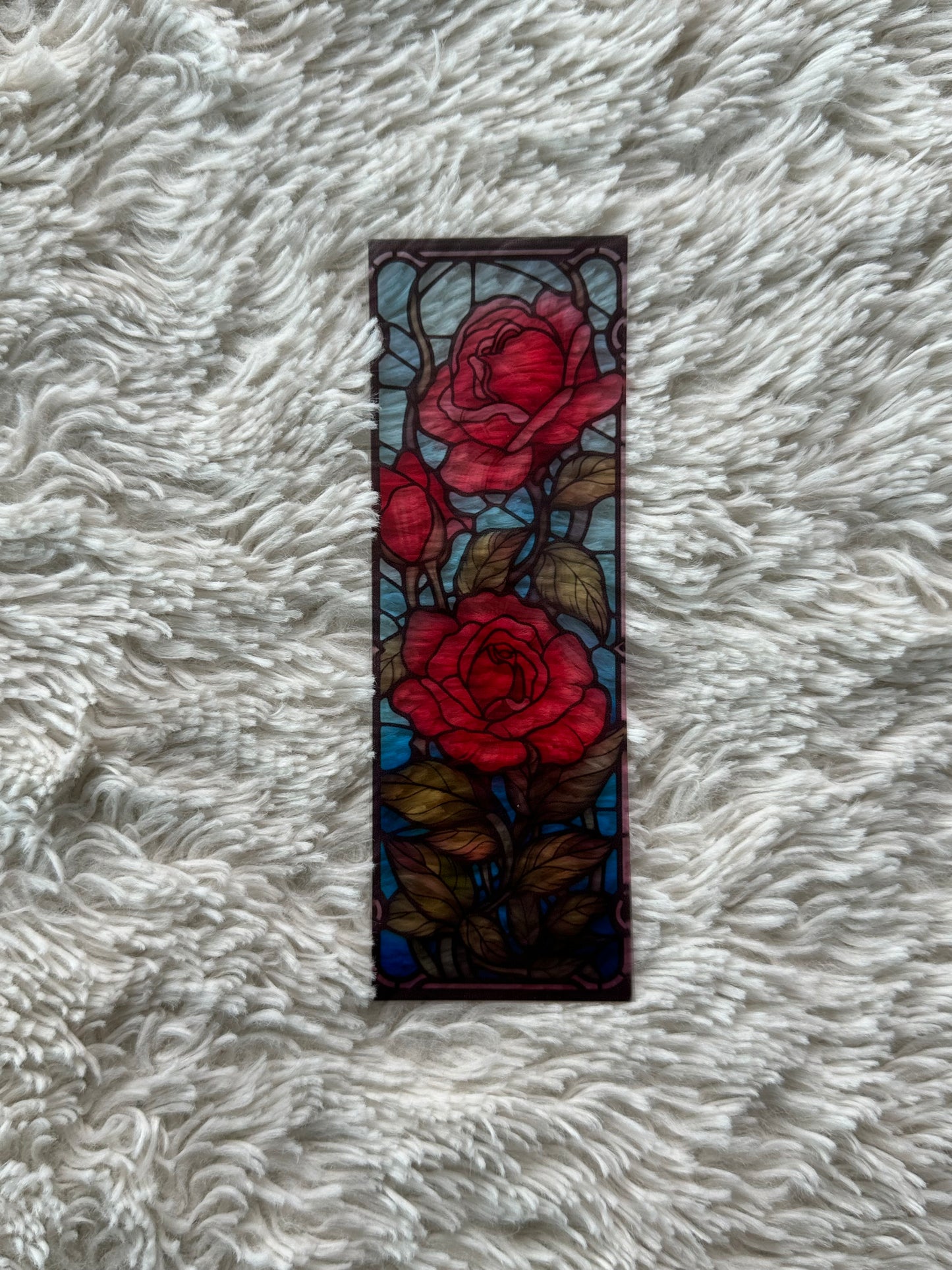 Stained Glass Style Rose - Bookmark (14)