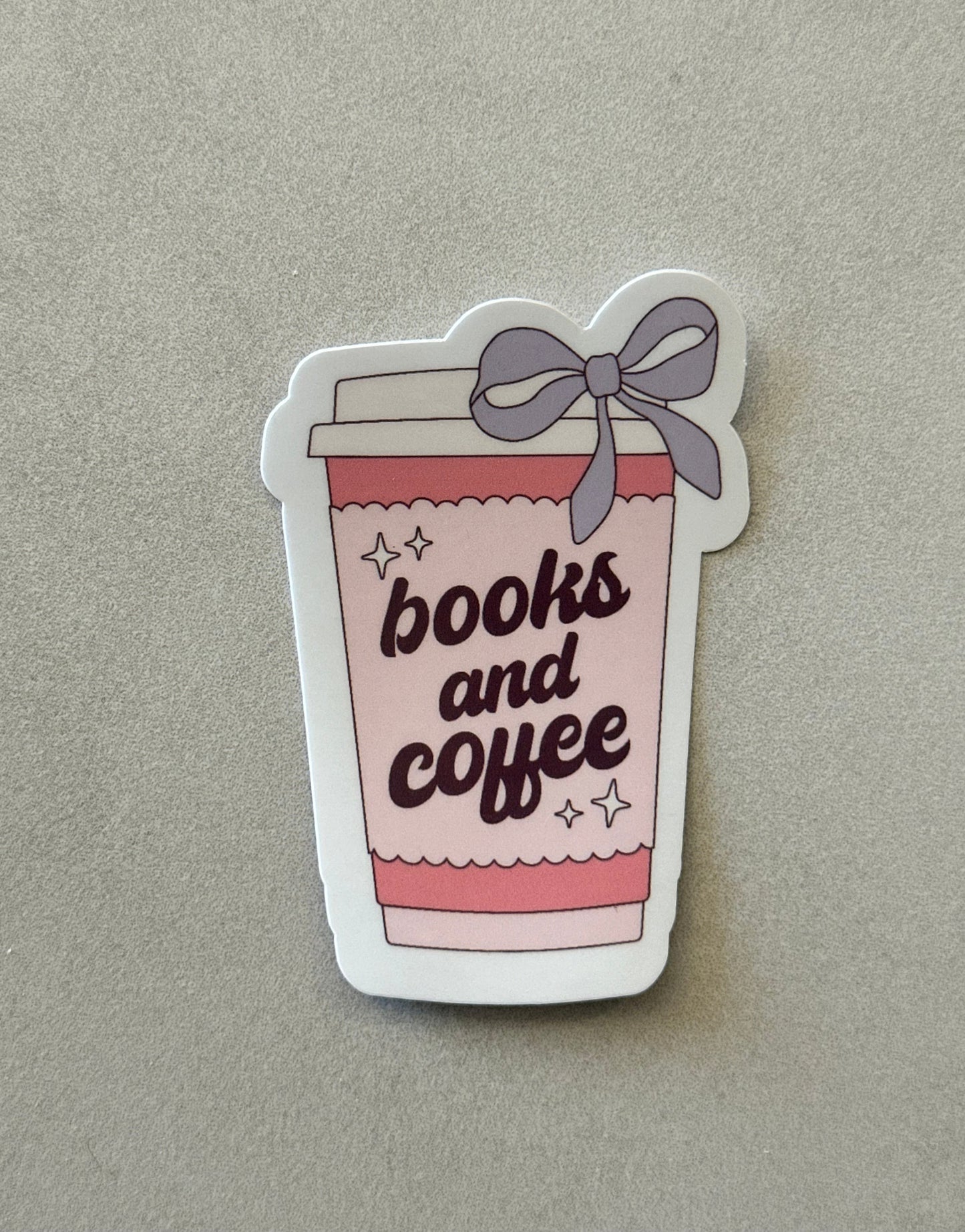 Books & Coffee - Pink - Sticker
