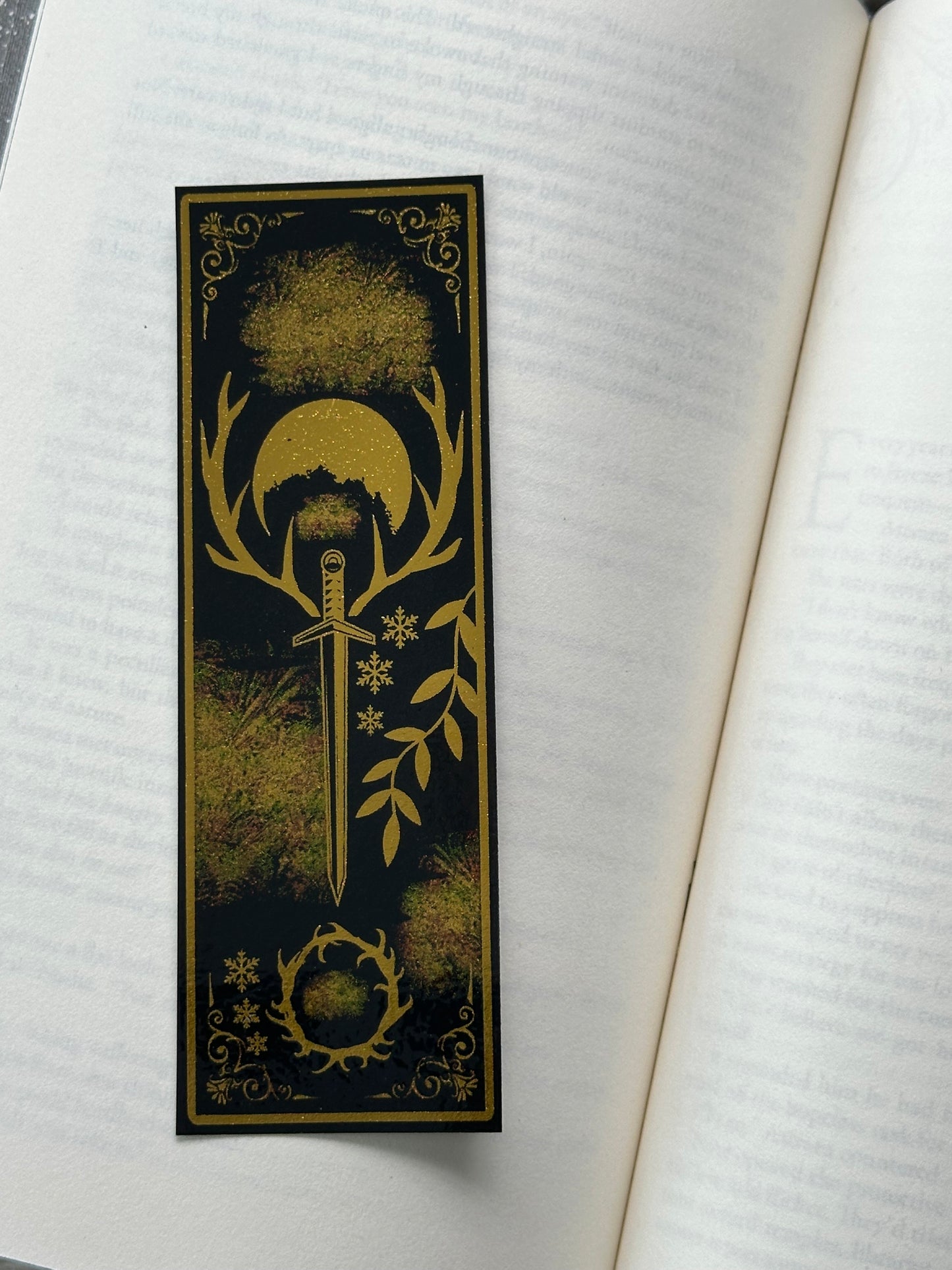 Sword, Antlers, Frost - Foil Bookmark - (Gold)
