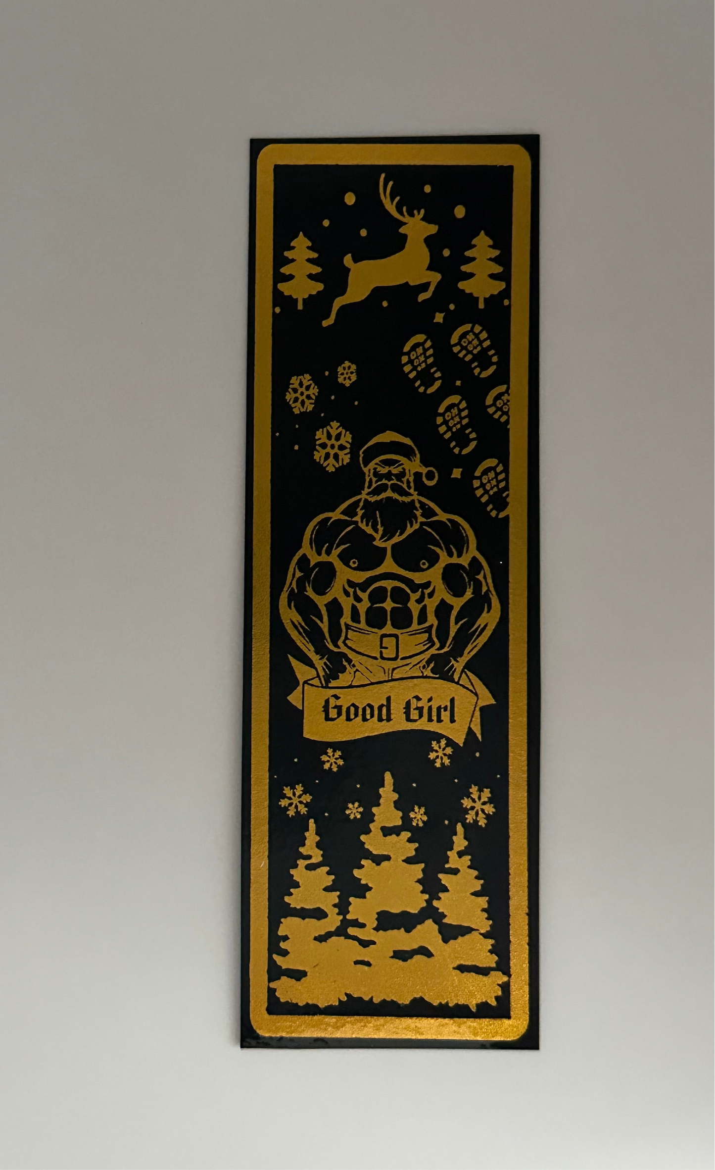 Santa Good Girl - Foil Bookmark - (Gold)