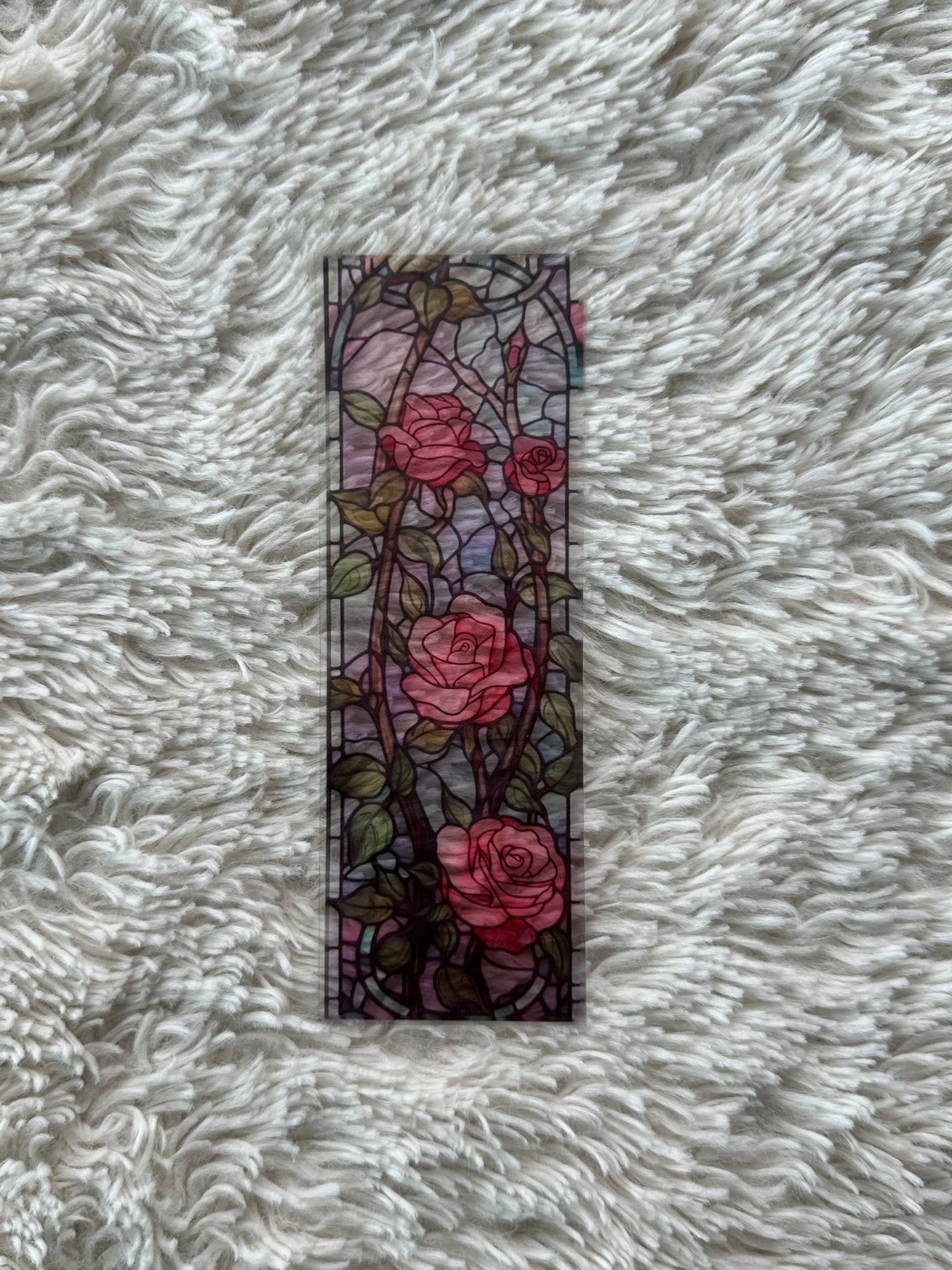 Stained Glass Style Rose - Bookmark (7)