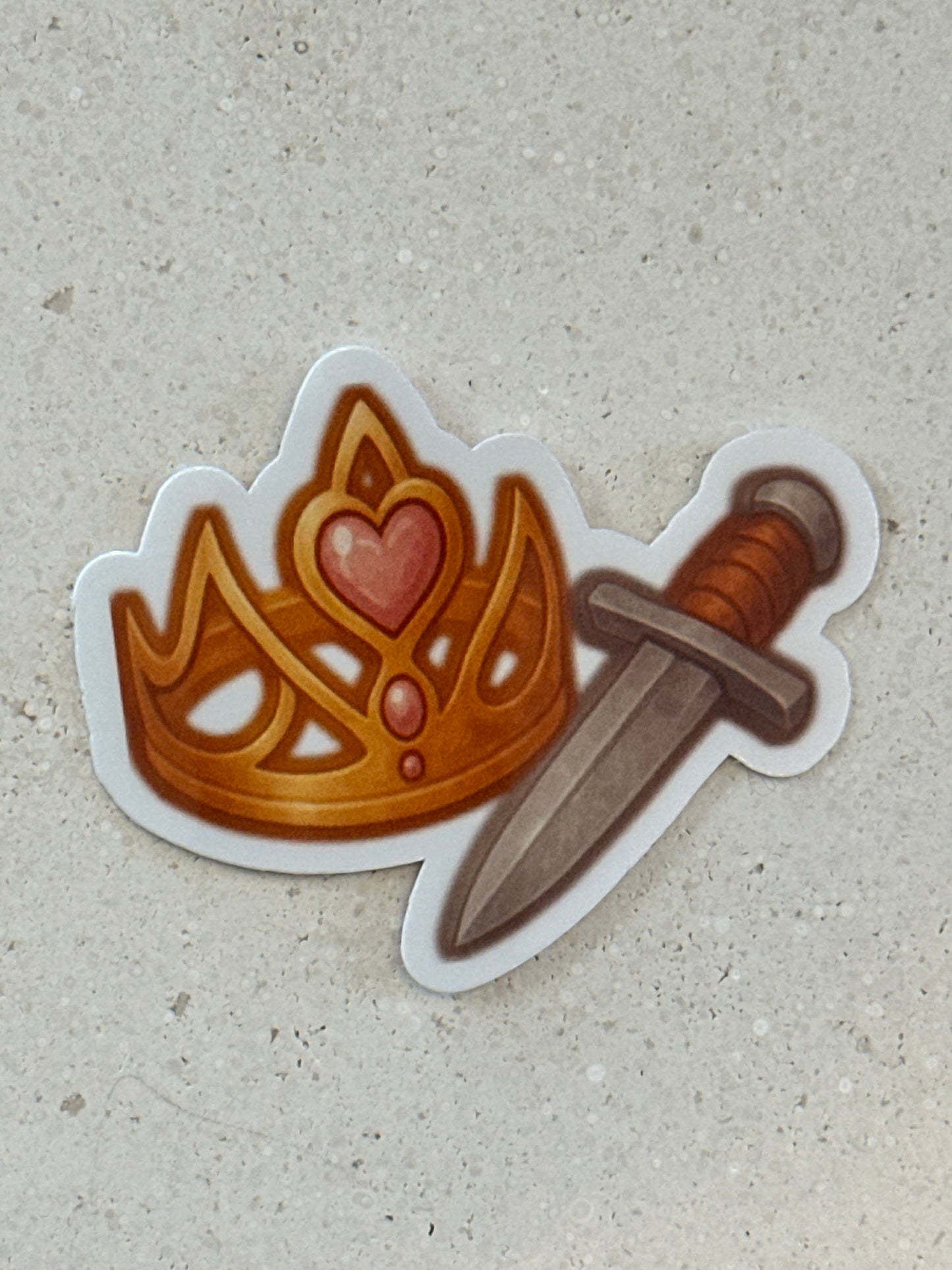 Gold Crown & Dagger - Sticker