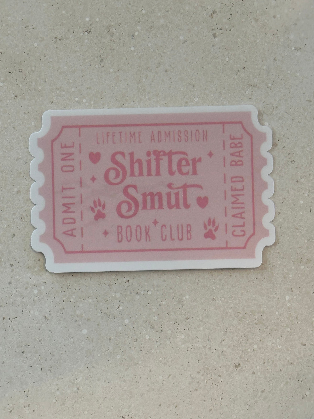 Shifter Smut Book Club Trope Ticket - Sticker