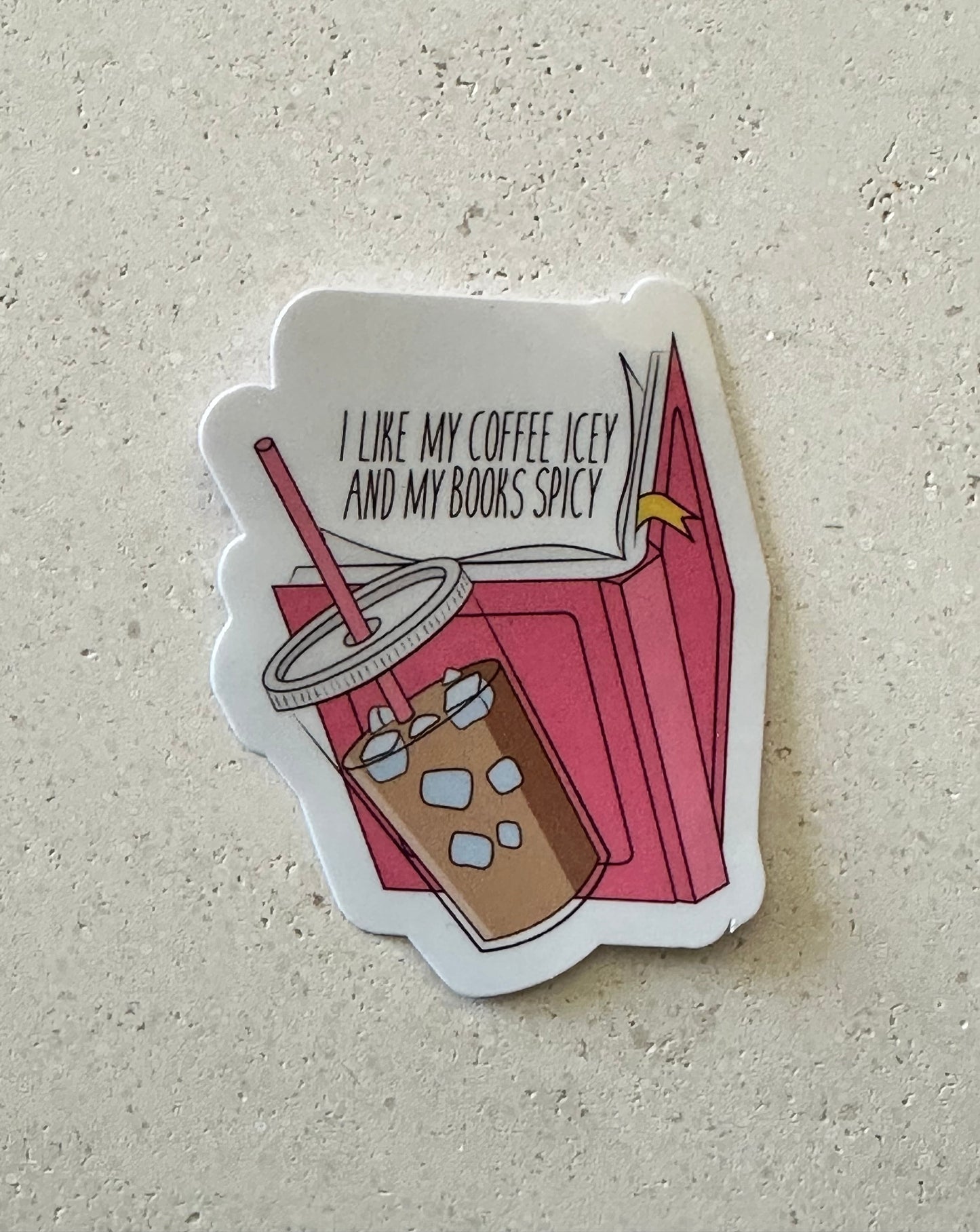 Coffee Icy & Books Spicy - Sticker
