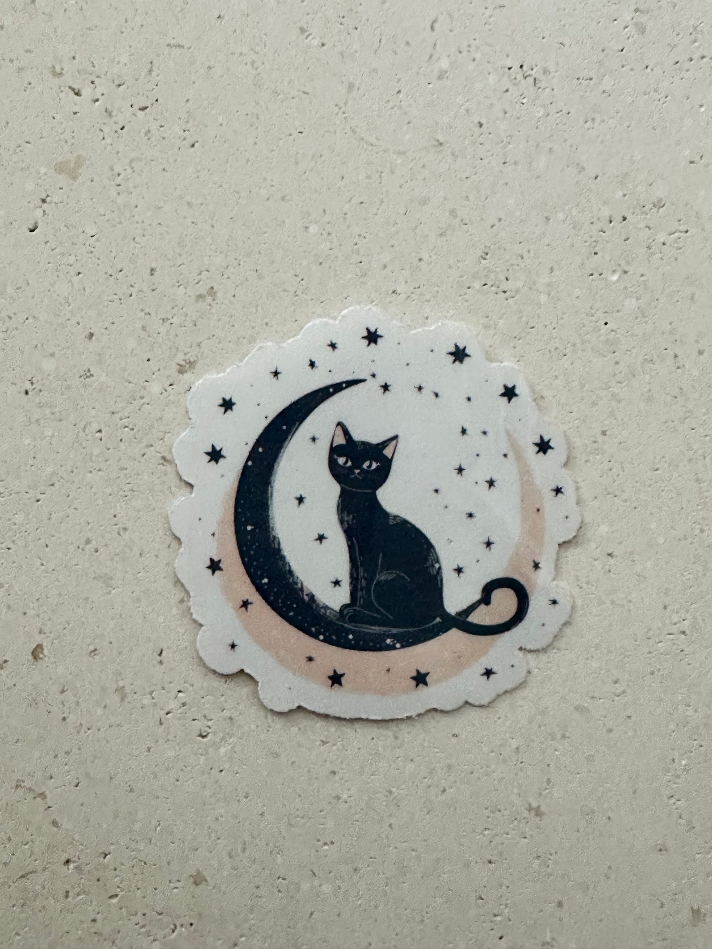 Cat, Moon & Stars - Sticker