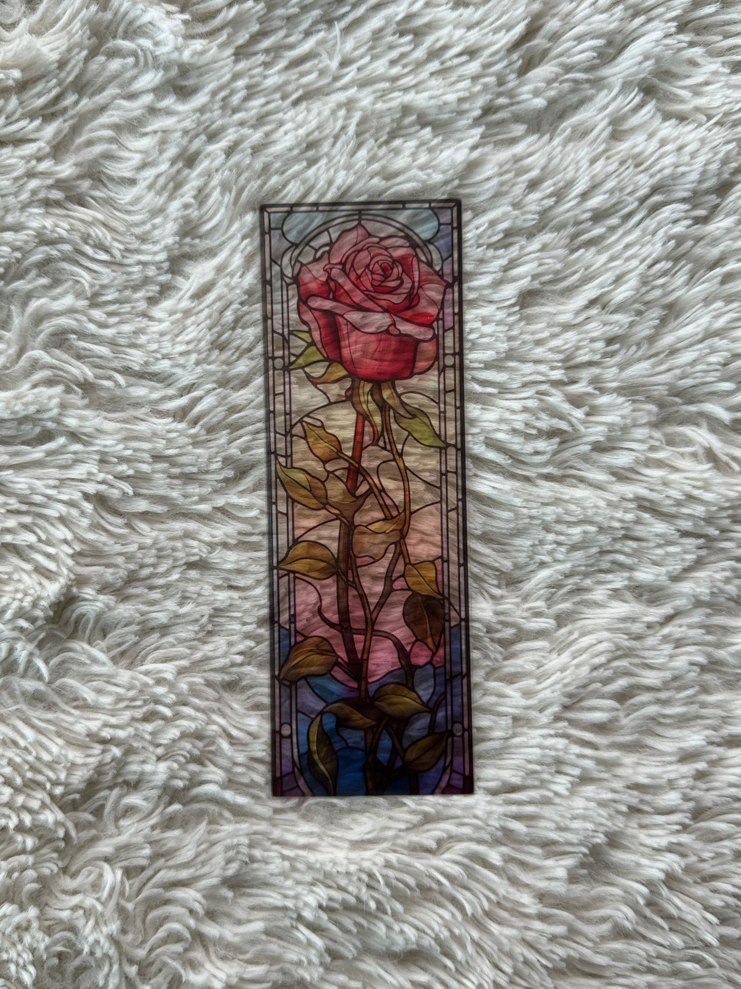 Stained Glass Style Rose - Bookmark (18)