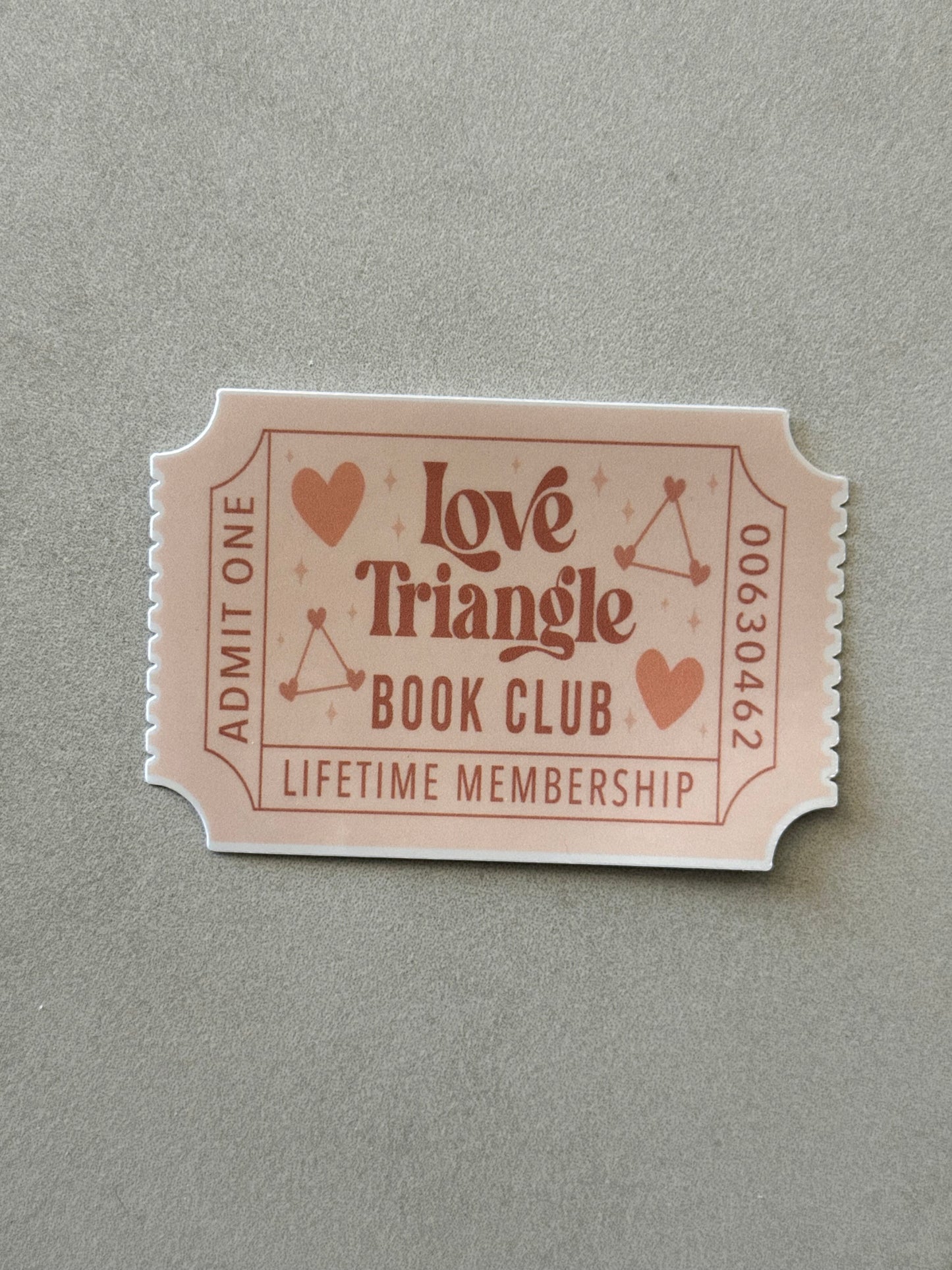 Love Triangle Book Club Ticket - Sticker