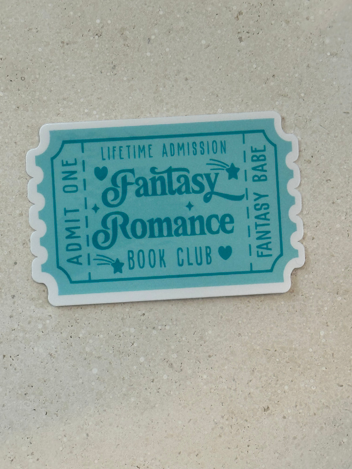 Fantasy Romance Book Club Trope Ticket - Sticker