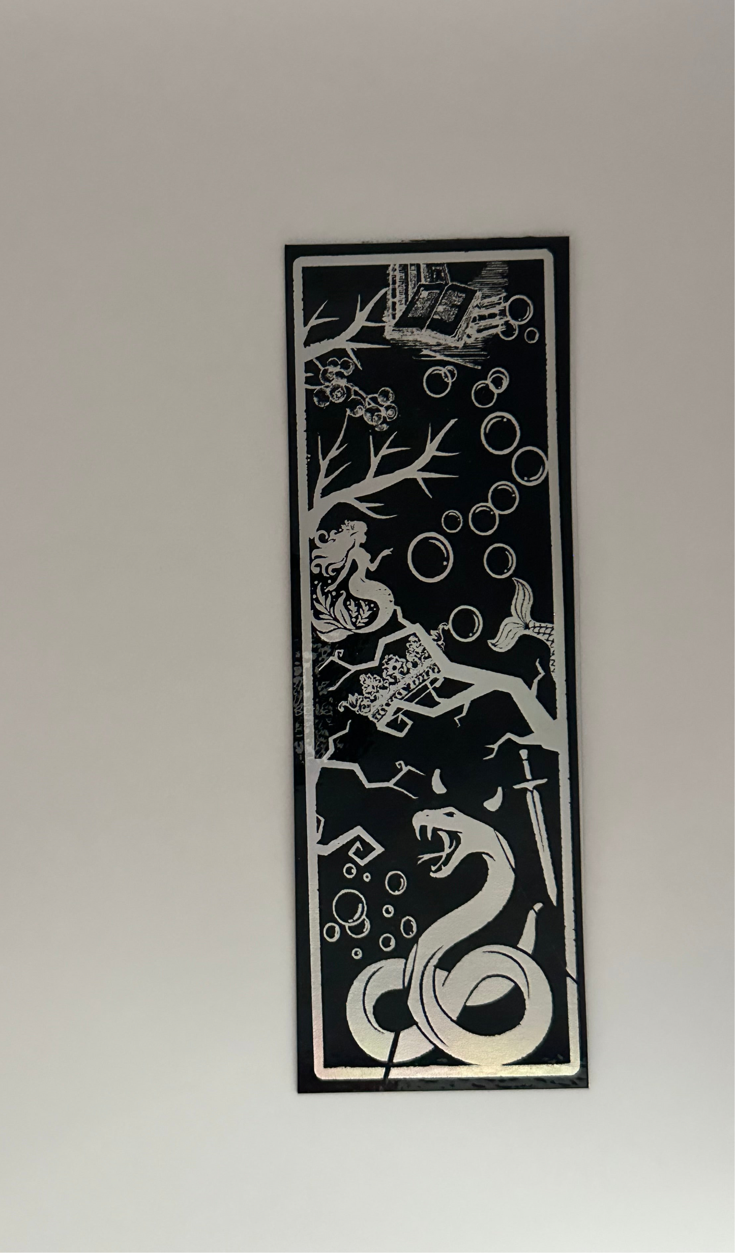 Crown, Branches, Snake - Foil Bookmark - (Silver Holographic)