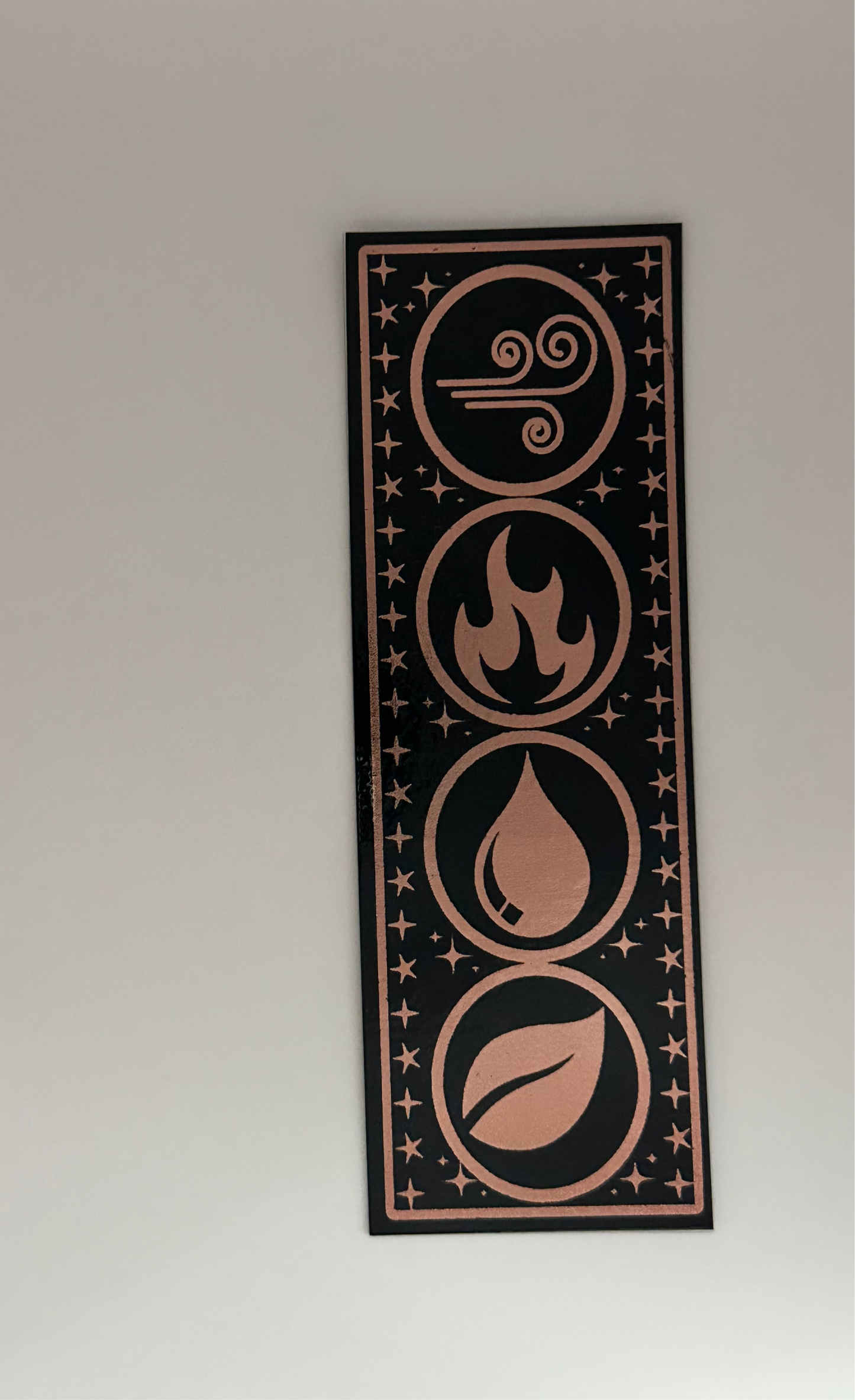 Air, Fire, Water, Earth - Foil Bookmark - (Rose Gold)