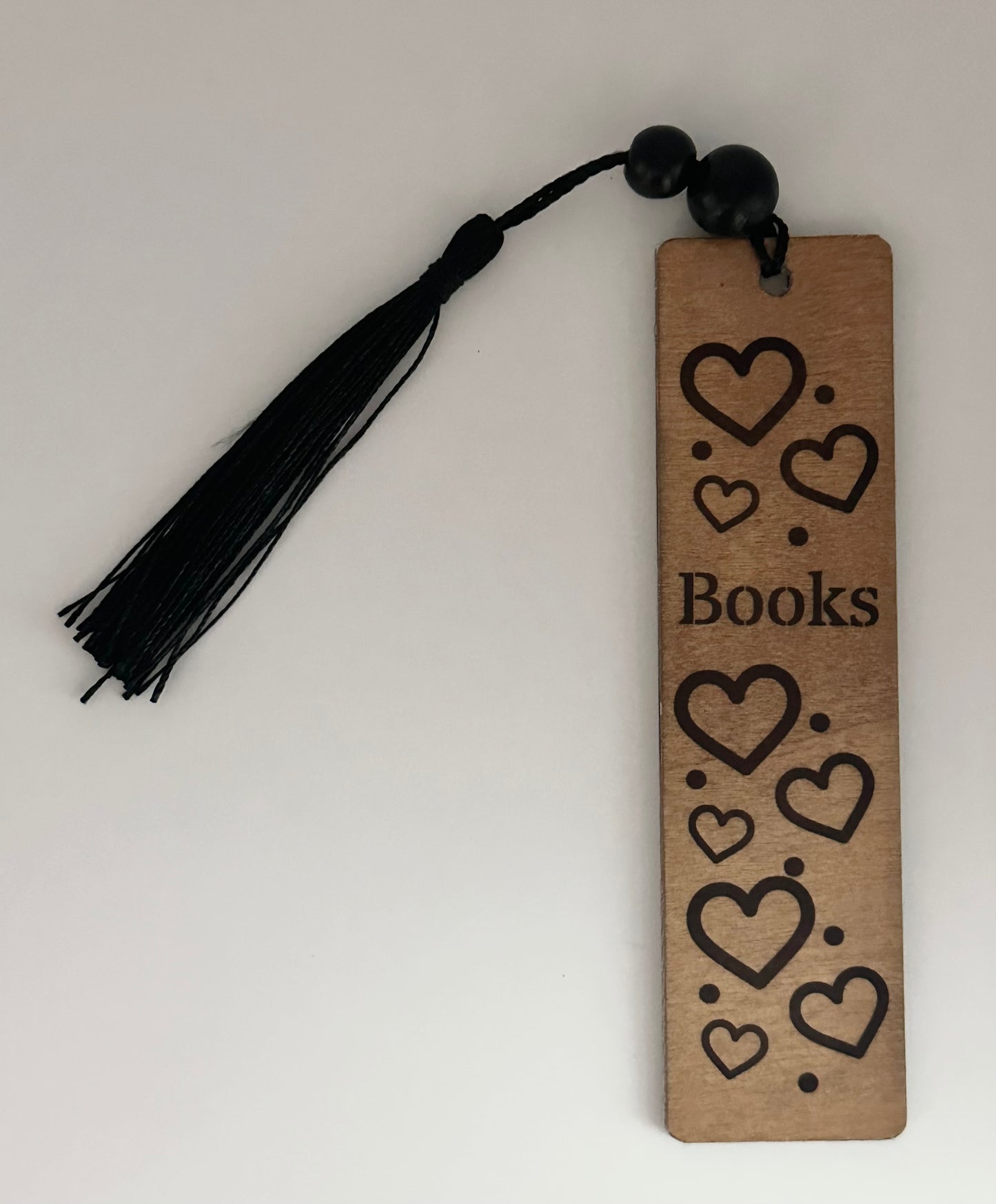 Hearts & Books - Wood Bookmark - (Early American)