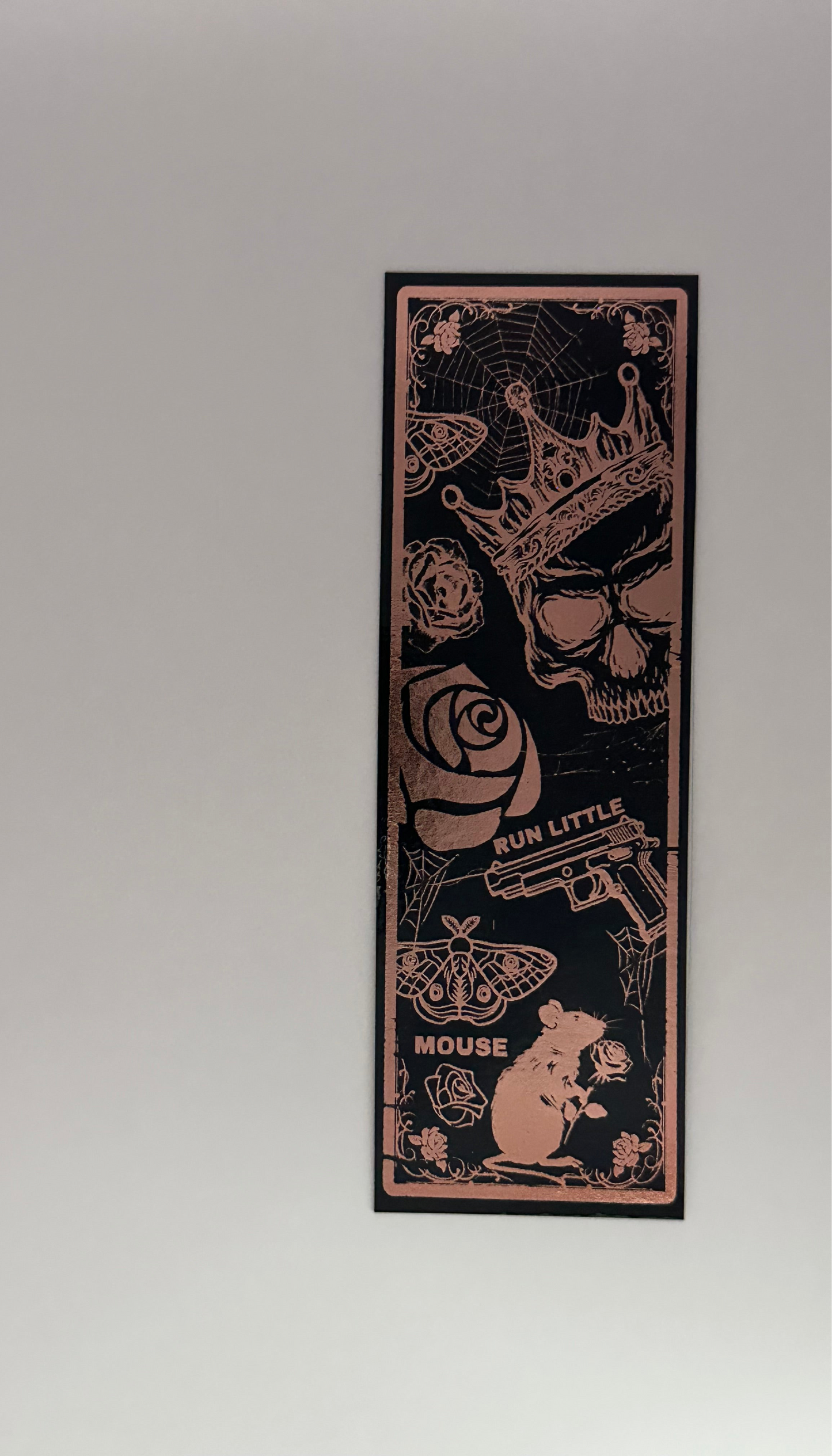 Run Little Mouse - Foil Bookmark - (Rose Gold)