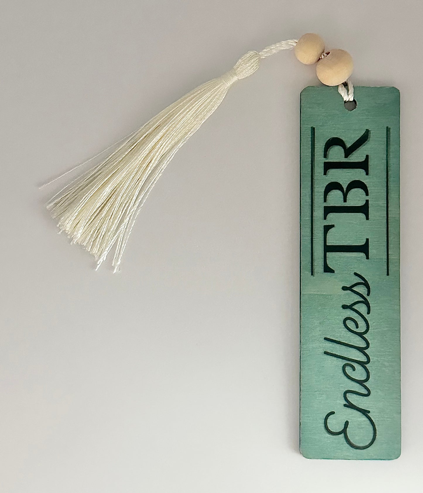 Endless TBR - Wood Bookmark - (Antique Aqua)