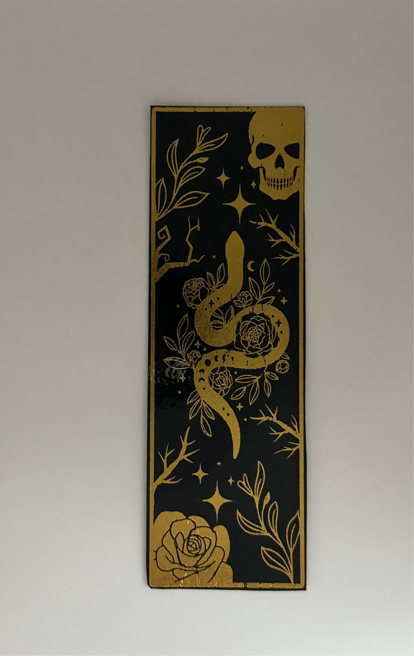 Snake & Skull - Foil Bookmark - (Gold)
