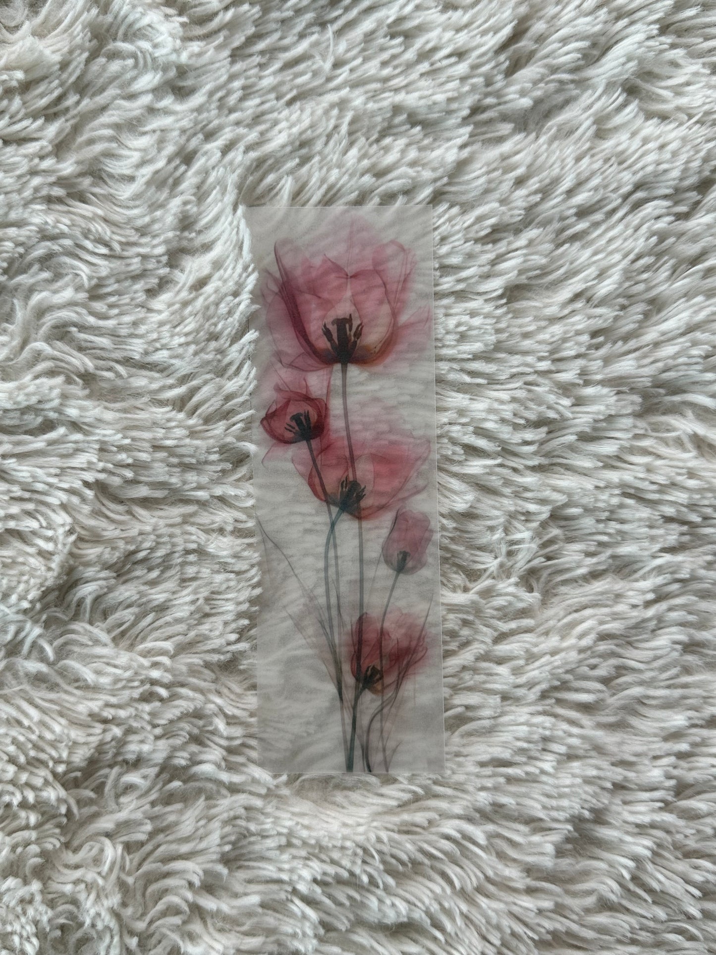 Water Colour Flowers - Vellum Paper Bookmark (8)