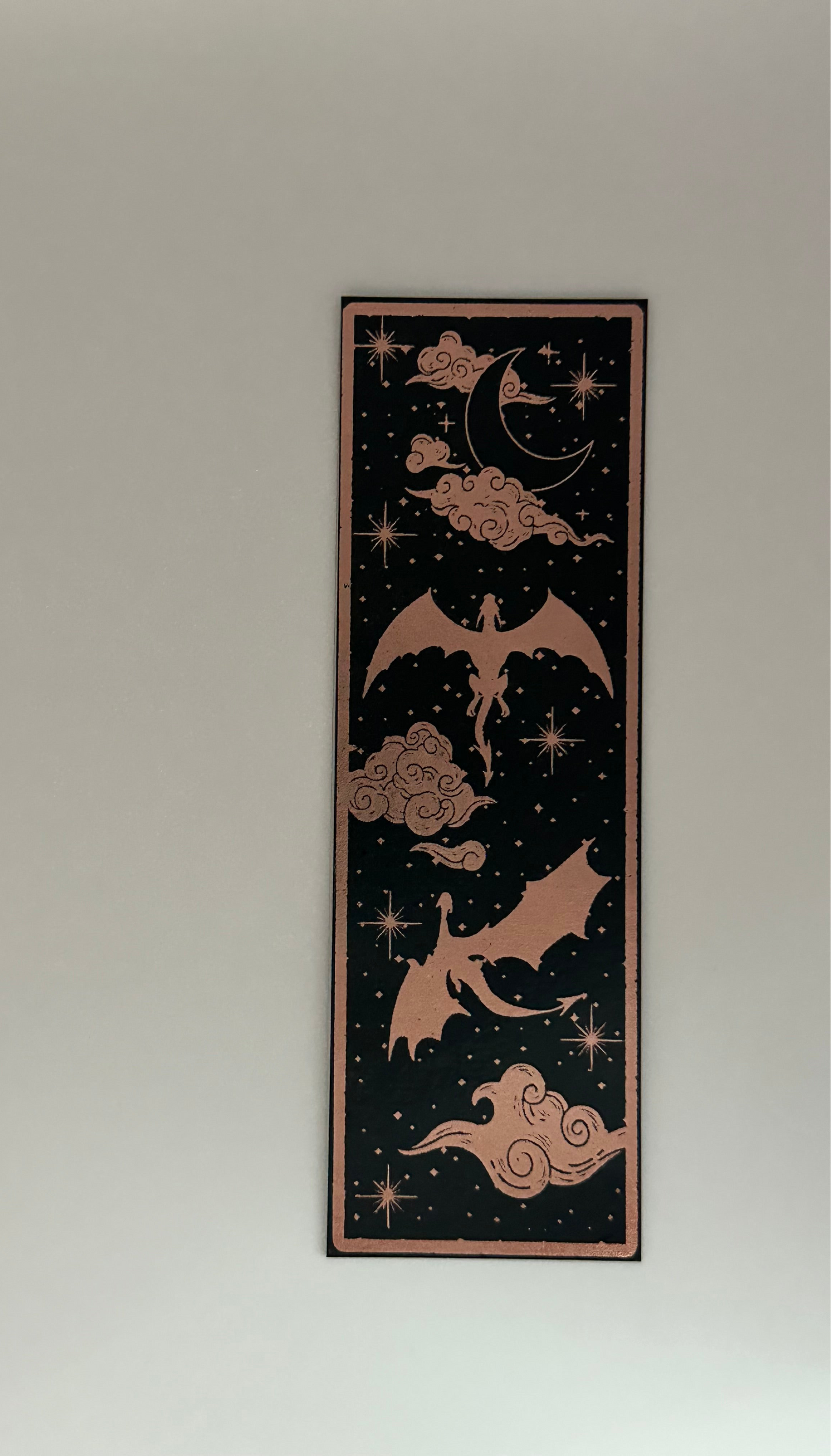 Dragon - Foil Bookmark - (Rose Gold)