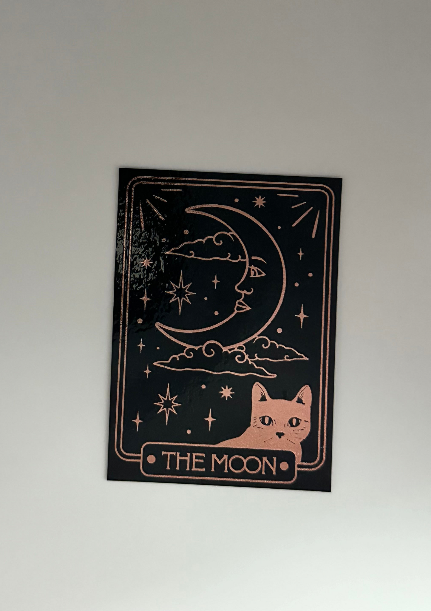 The Moon Tarot Card - Foil Bookmark - (Rose Gold)
