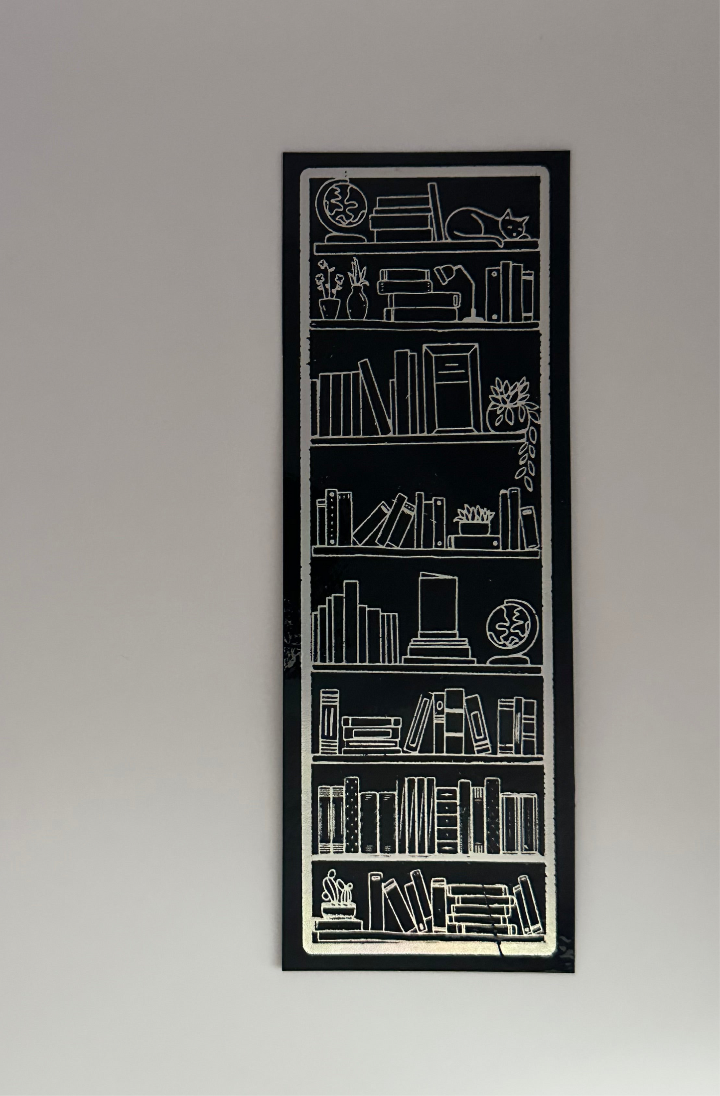 Bookshelf - Foil Bookmark - (Silver Holographic)
