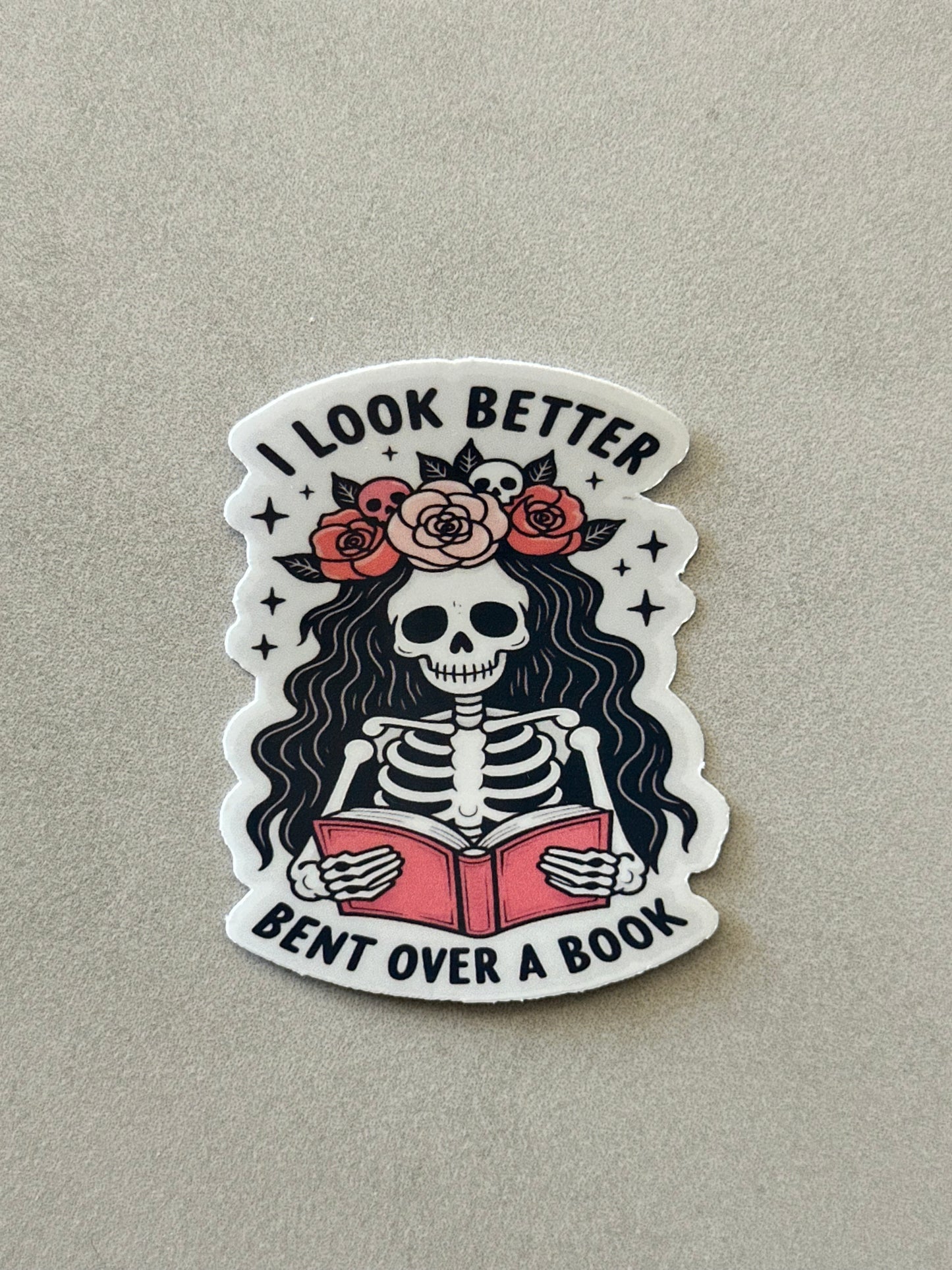 Bent Over A Book - Sticker