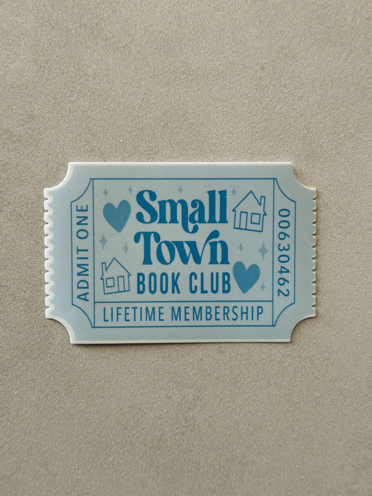 Small Town Book Club Ticket - Sticker