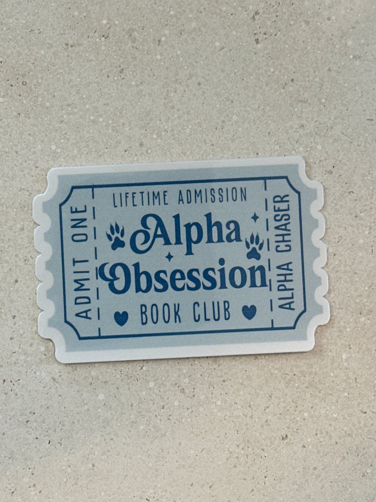 Alpha Obsession Book Club Trope Ticket - Sticker