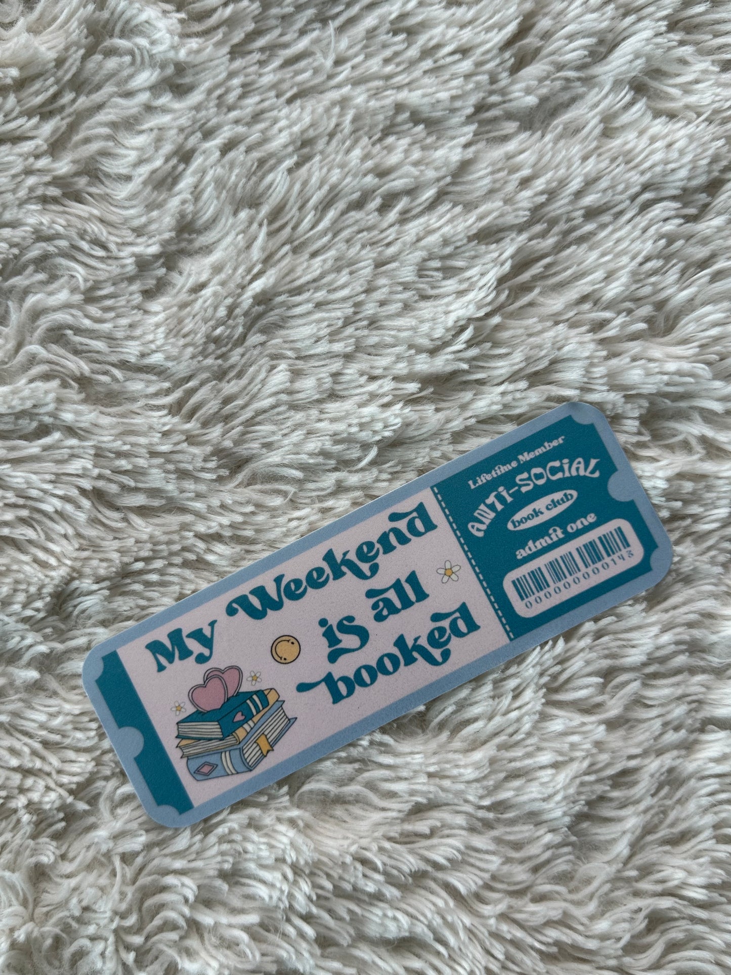 Anti Social Book Club Ticket - Bookmark (Pink & Green)