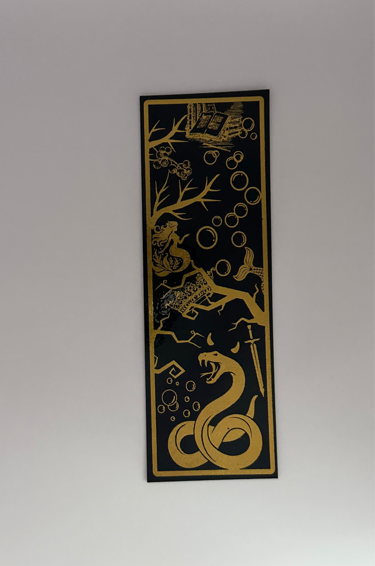 Crown, Branches, Snake - Foil Bookmark - (Gold)