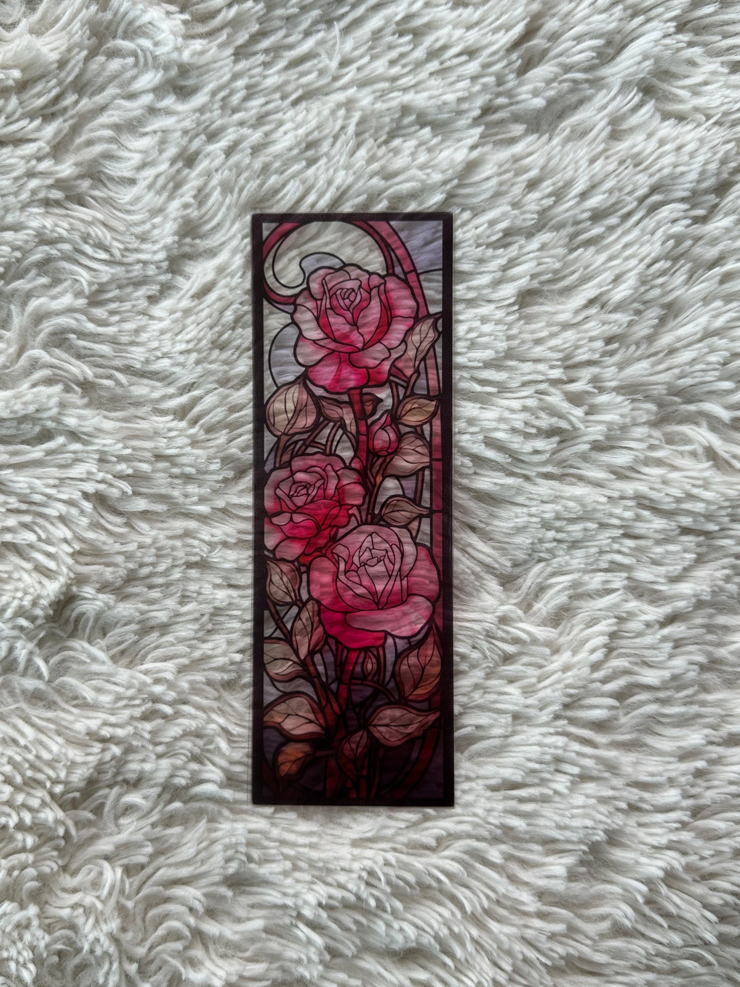 Stained Glass Style Rose - Bookmark (22)